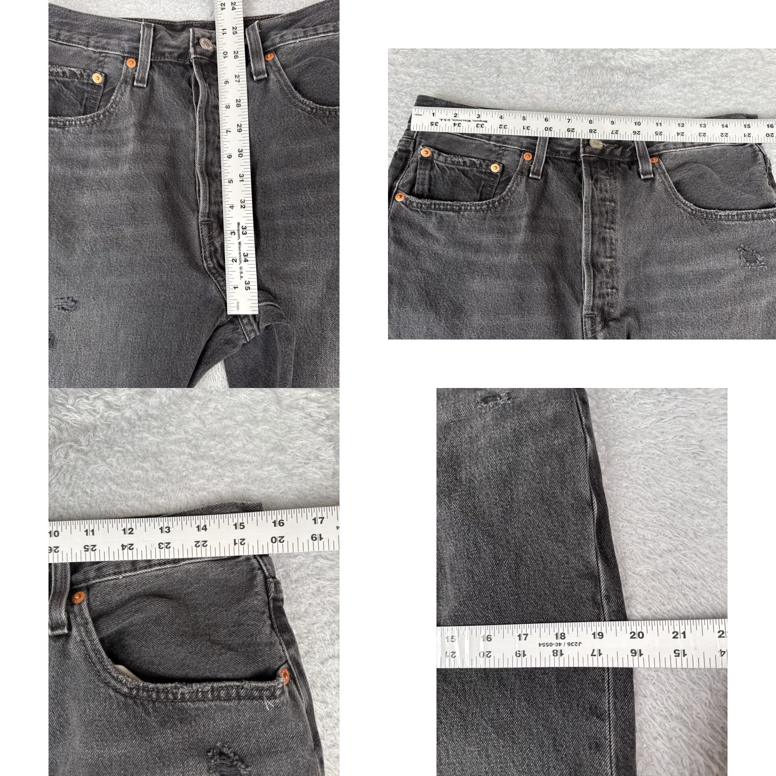 Levi's Levis Jeans Women 31 Black Denim Distressed 501 S Skinny Premium 31x28 Jeans Women Distressed 501XX 5-Pocket Denim Slim Modern Black Adult Womens Size 24" / US 00 / IT 34 - 9 Thumbnail