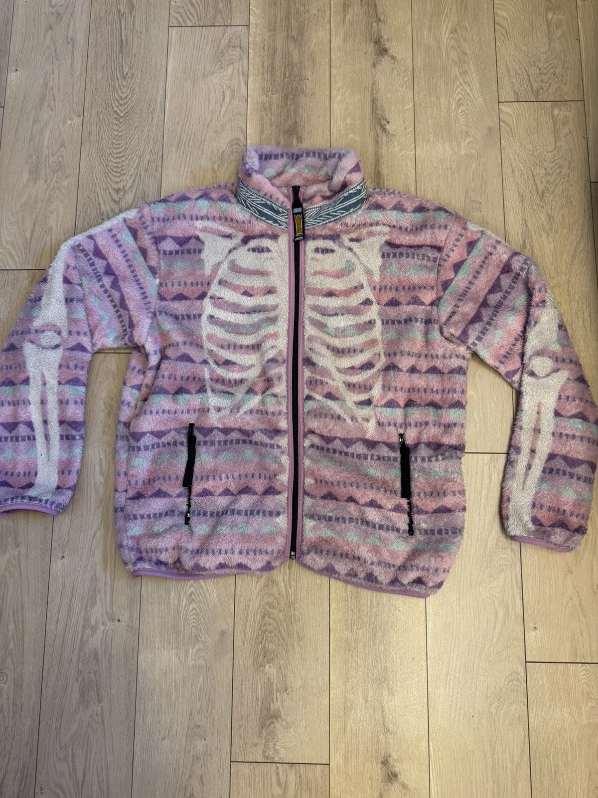 Kapital Kapital Ashland Pink Stripe and Bone Fleece Jacket Size US M / EU 48-50 / 2 - 1 Thumbnail