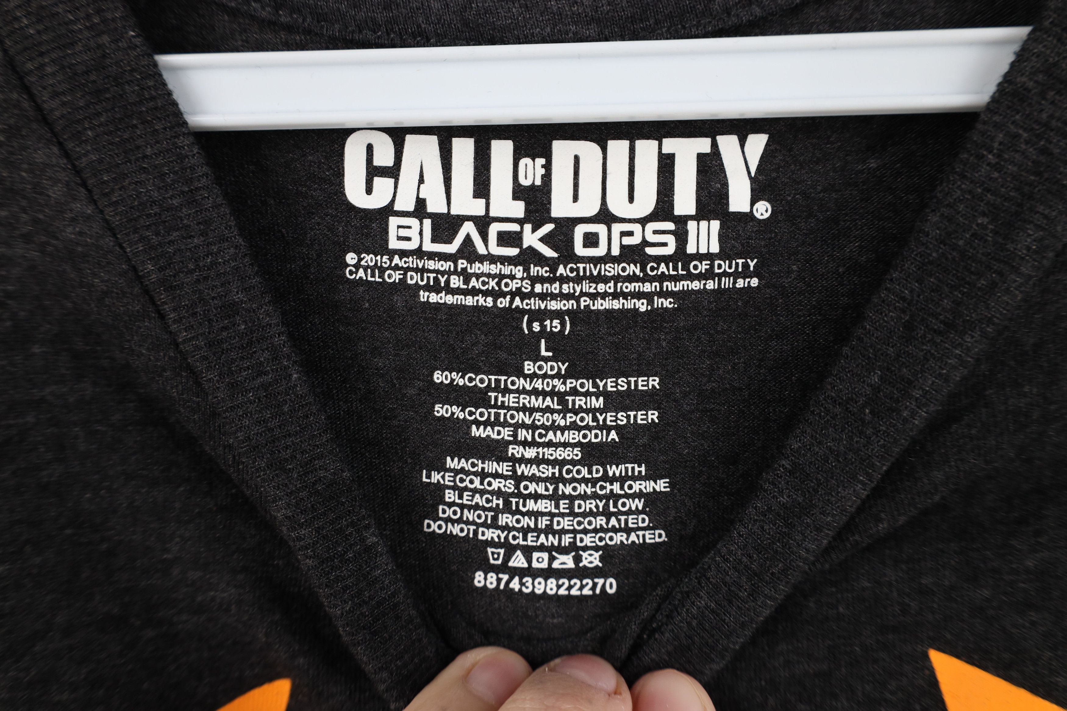 Vintage Y2K Waffle Knit Call of Duty Black OPS III T-Shirt Gray Size US L / EU 52-54 / 3 - 9 Thumbnail
