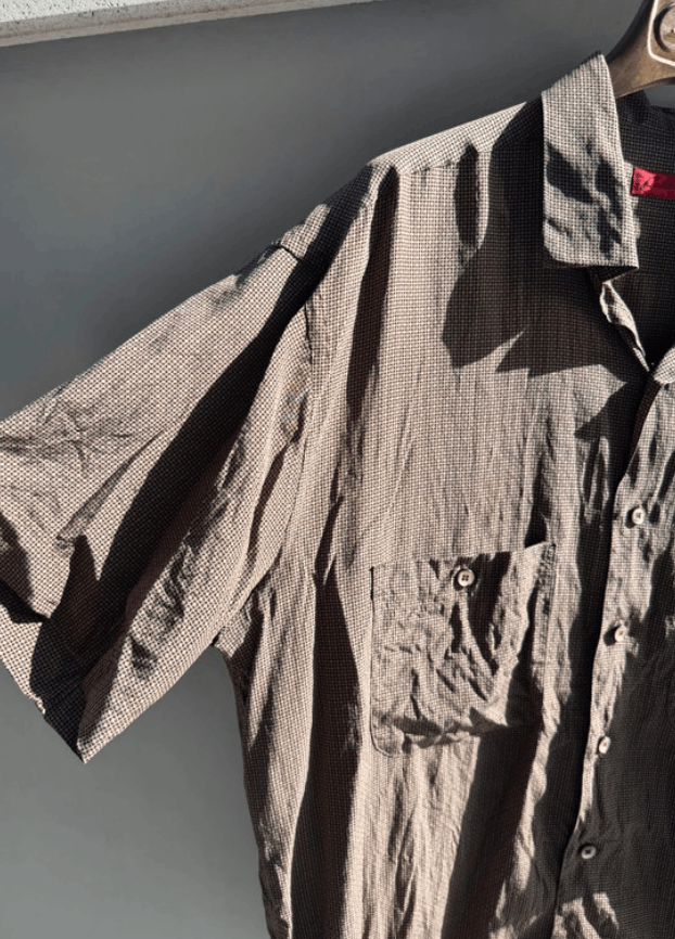 Balenciaga Shirt Silk Top Button Down Printed 2000s EX0162