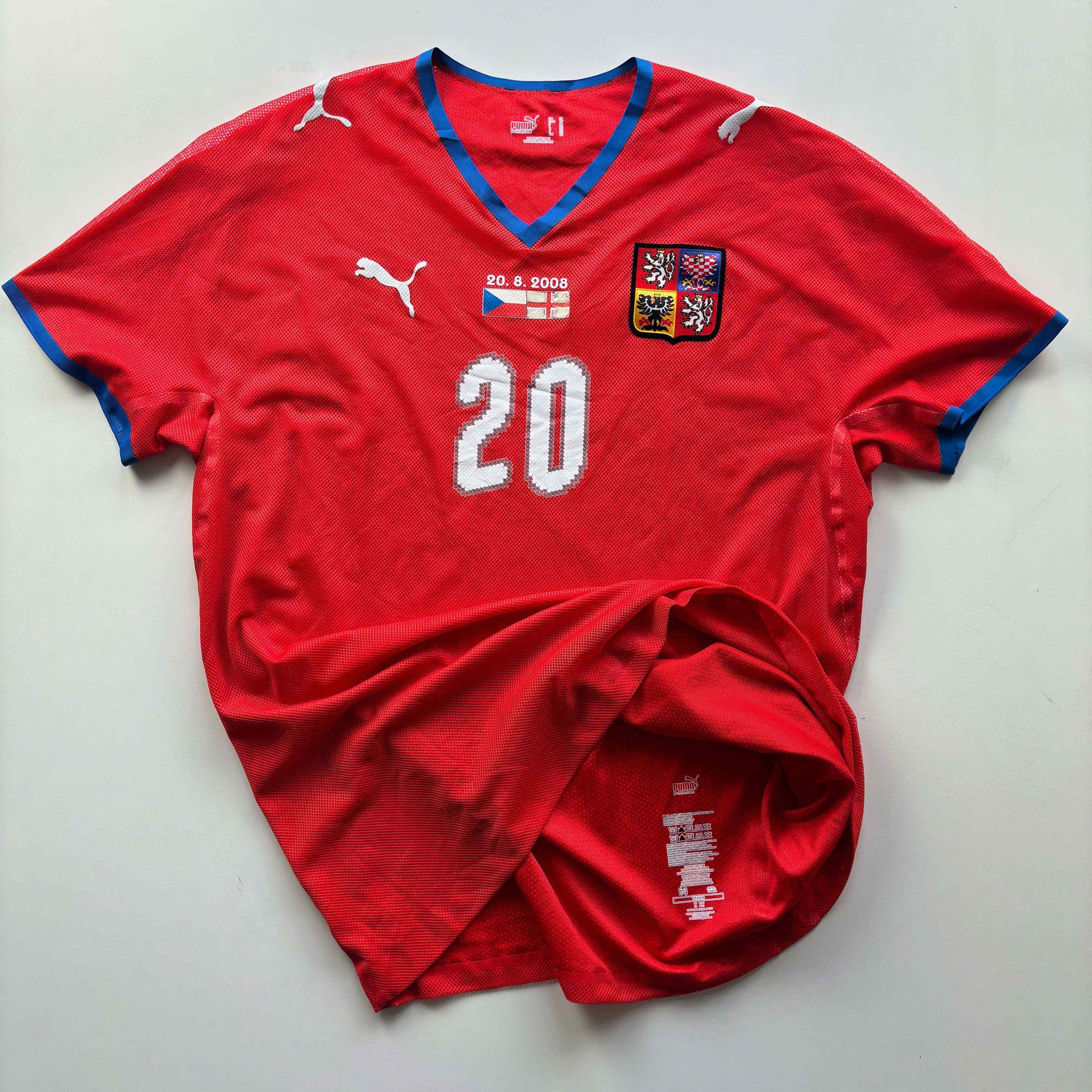 Puma MATCH WORN Czech Republic 2008 Plasil football jersey XL Size US XL / EU 56 / 4 - 11 Thumbnail