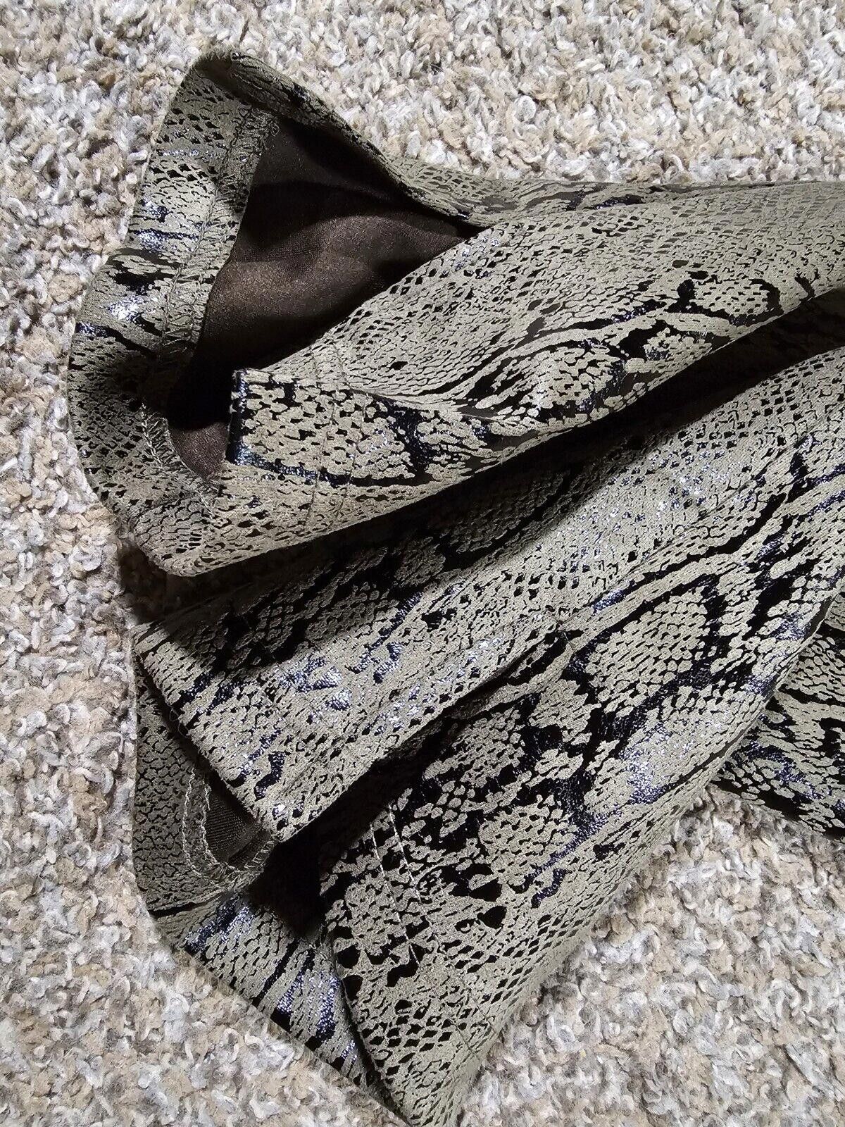 Designer Zac & Rachel XL Olive/snake slim ankle pants NWT Size 40" / US 18 - 9 Thumbnail