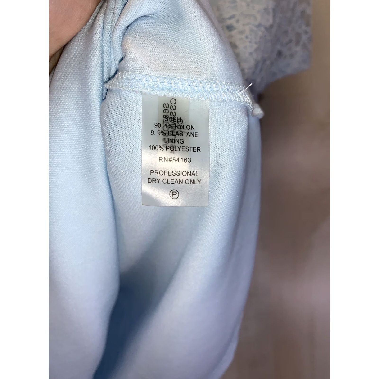 Calvin Klein Calvin Klein Blouse Shirt Women M Blue Lace Overlay Short Sleeve Top-4802 Size 32" / US 10 / IT 46 - 6 Thumbnail
