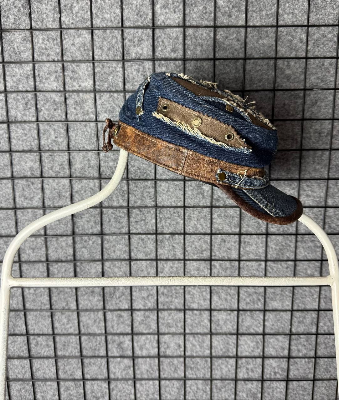Designer Classic Fashion Cap Denim leather reconstruction size M\L Size ONE SIZE - 3 Thumbnail