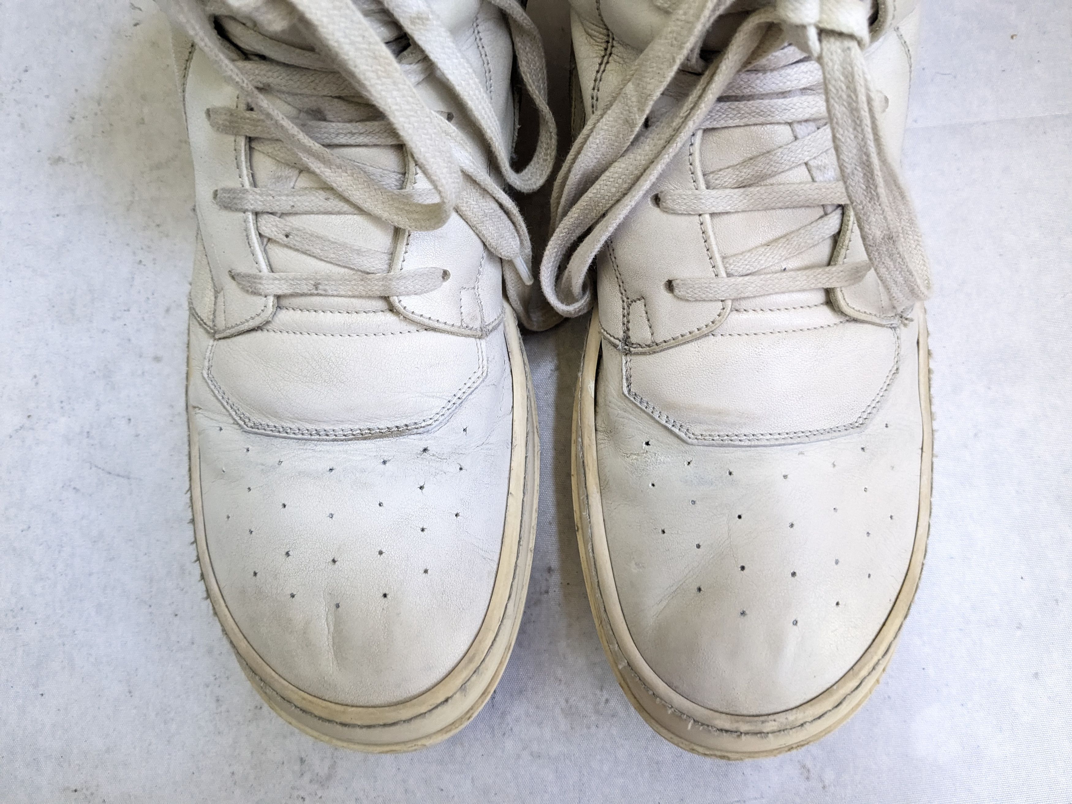 Rick Owens Rick Owens Geobaskets White 9 42 Leather High Tops Size US 9 / EU 42 - 4 Thumbnail