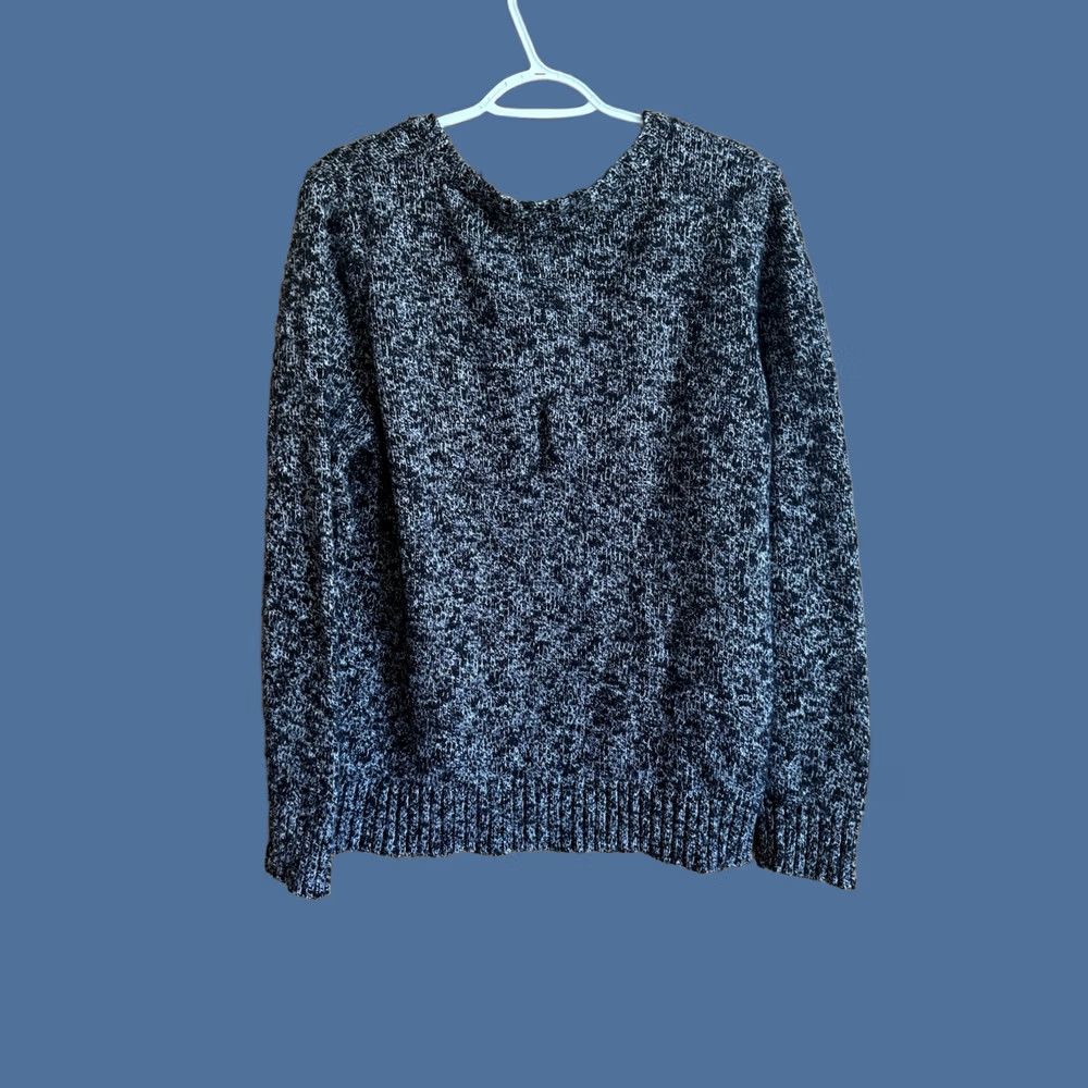 Vintage L.L. Bean Cardigan Sweater Women's XL Black 100% Cotton Marled Raglan Sleeve Classic Knit" Size XL / US 12-14 / IT 48-50 - 1 Thumbnail