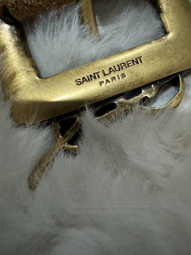 Saint Laurent Paris Saint Laurent Paris size 85 Gold Carved Logo Belt Size ONE SIZE - 4 Thumbnail