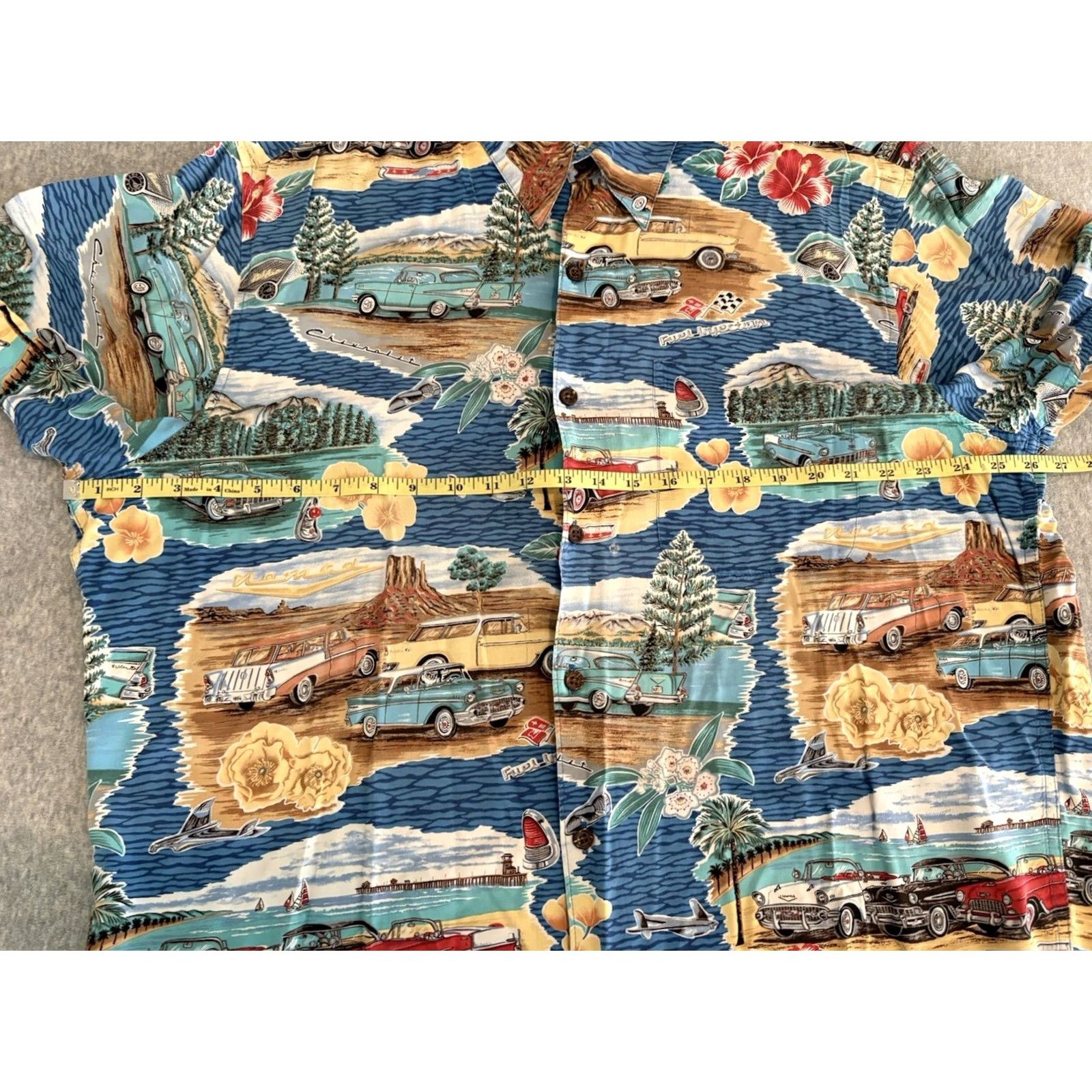 Reyn Spooner Reyn Spooner Button-Up Shirt 2XL Cars Nomad Rayon Multicolor Short Sleeve Mens Size US XXL / EU 58 / 5 - 6 Thumbnail