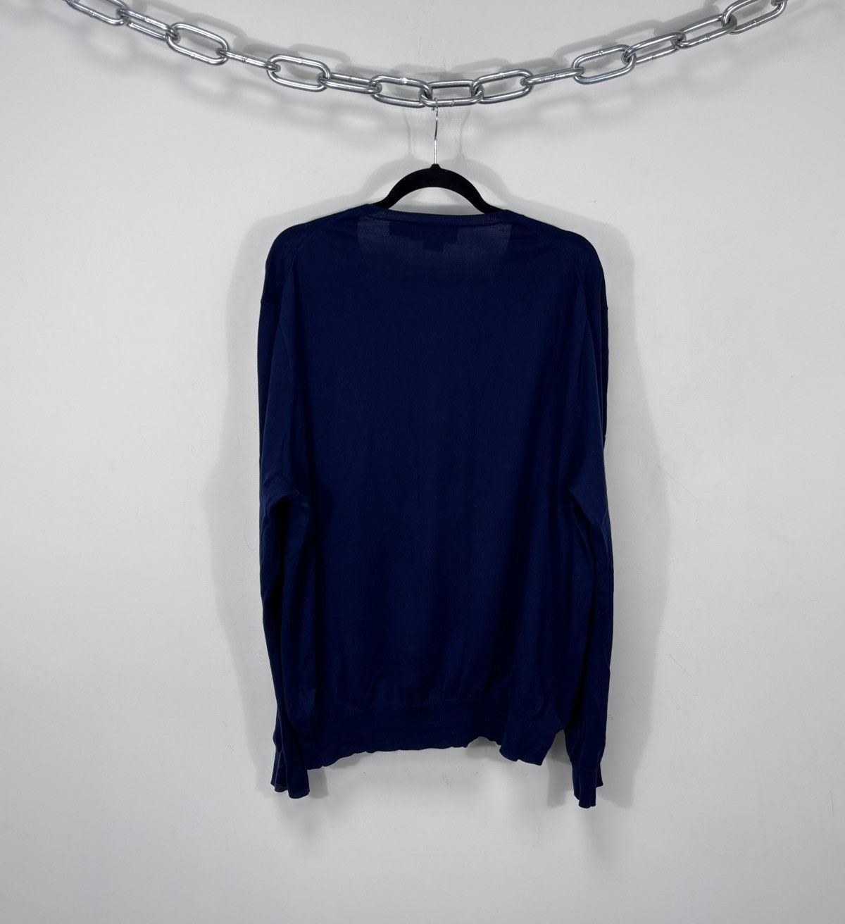 Polo Ralph Lauren Vintage Polo Ralph Lauren Blue Pima Cotton V-Neck Sweater Size US XXL / EU 58 / 5 - 9 Thumbnail