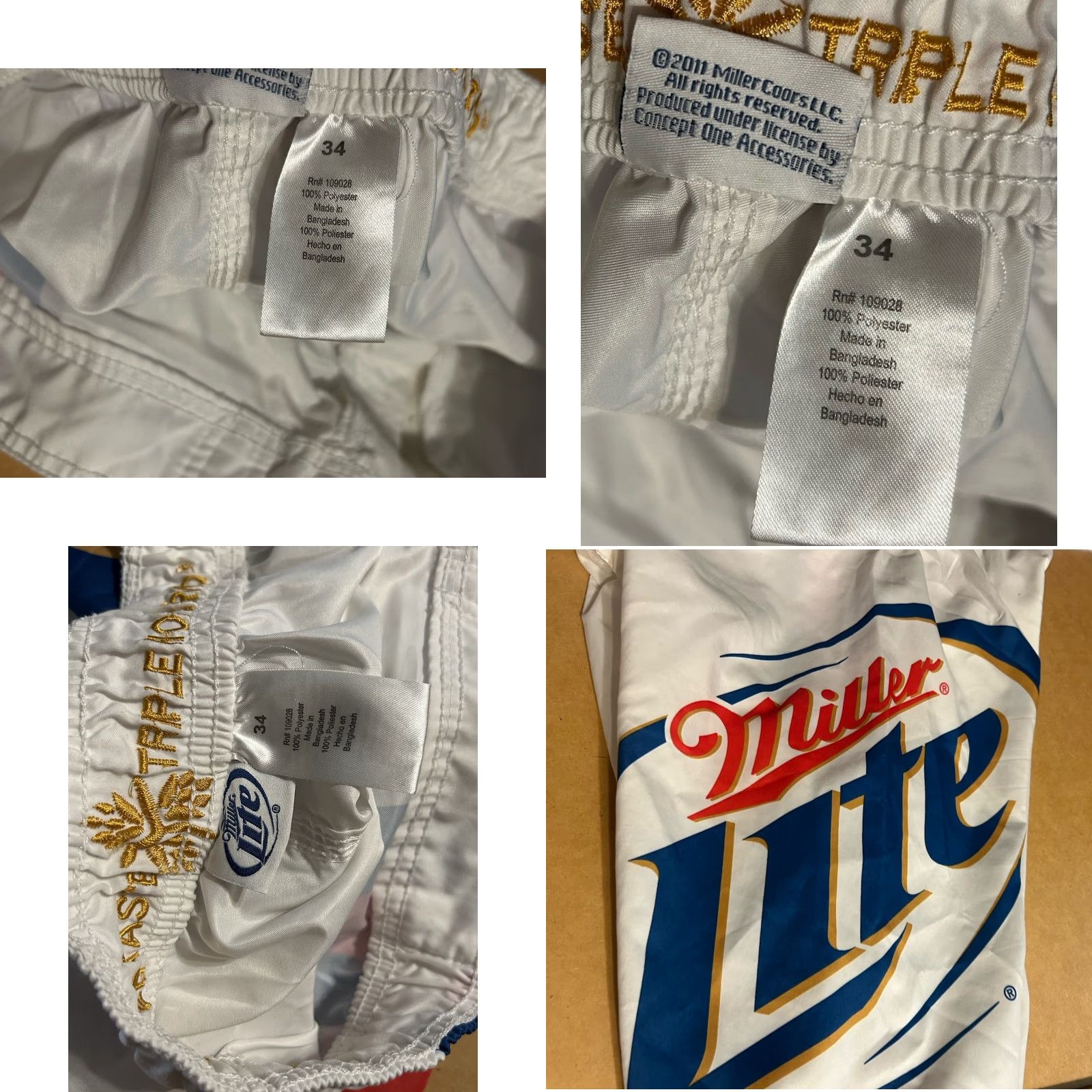 Vintage Miller Lite Swim Trunks Bottom Men 34x10 Pockets Drawstring Beach Surfing Y2K Vintage 2000s Size US 34 / EU 50 - 9 Thumbnail