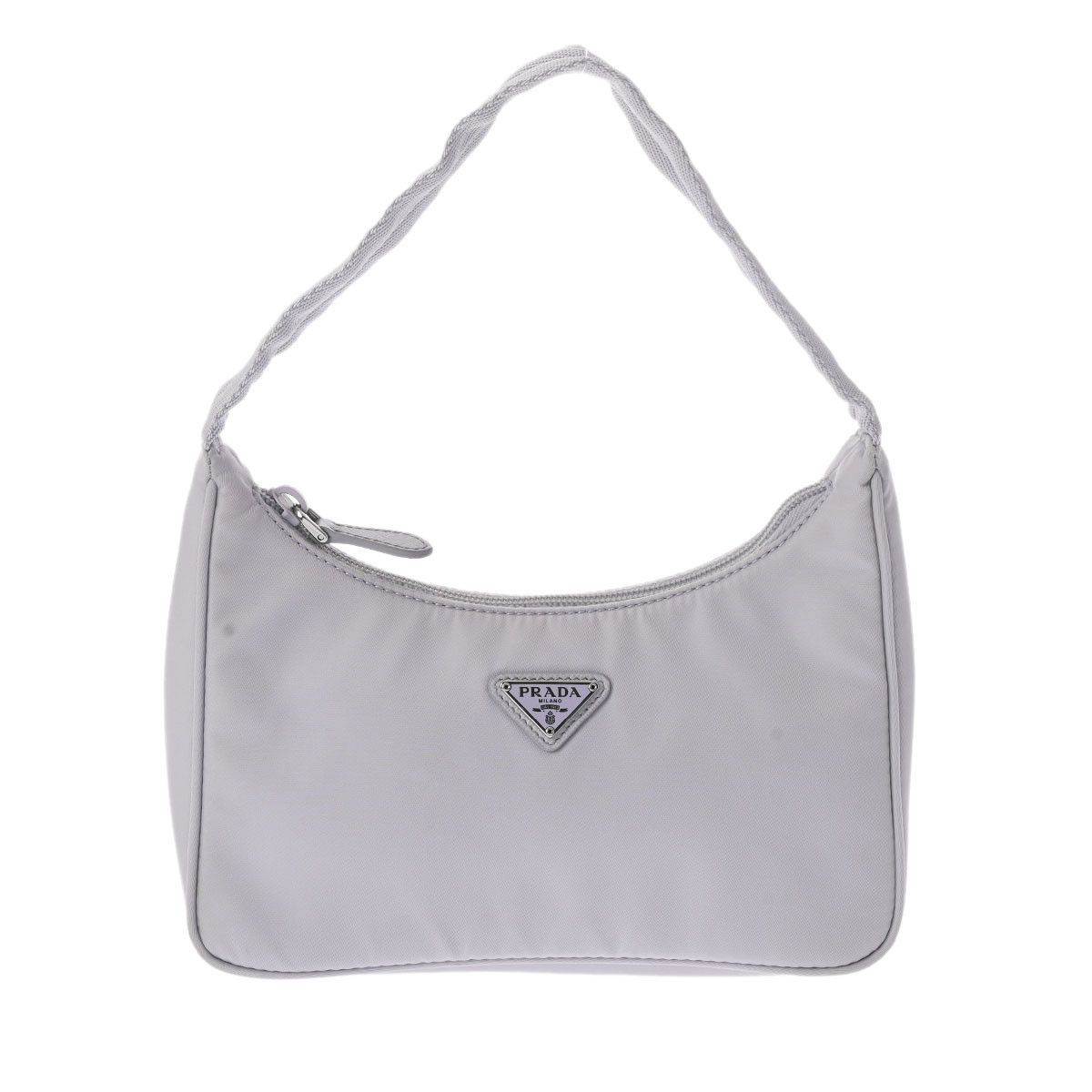 image of Prada Mini Bag Purple Silver Hardware Nylon Handbag in Black, Women's