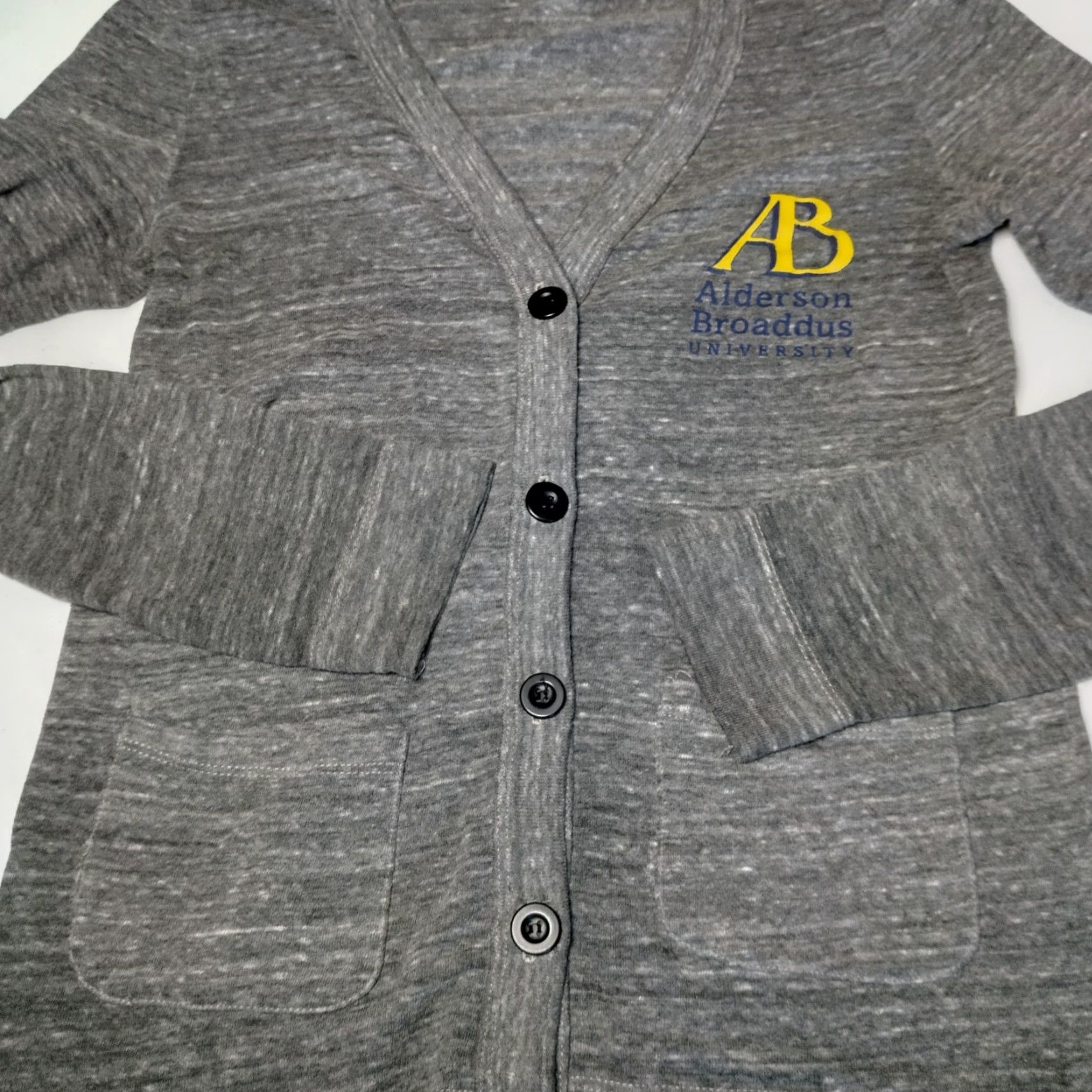 Vintage VINTAGE College House Cardigan Shirt Women M Gray Jersey Knit Academia Alderson Broaddus University Slim College School 90s Mens Womens? Size M / US 6-8 / IT 42-44 - 7 Thumbnail
