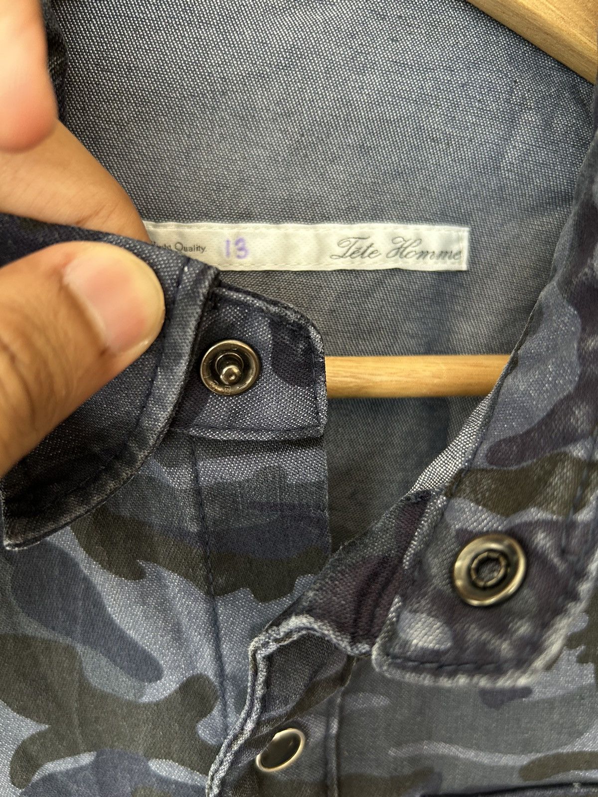 Tete Homme Rare Vintage Tete Homme Camo Double Pocket Button Ups Shirt Size US S / EU 44-46 / 1 - 12 Thumbnail