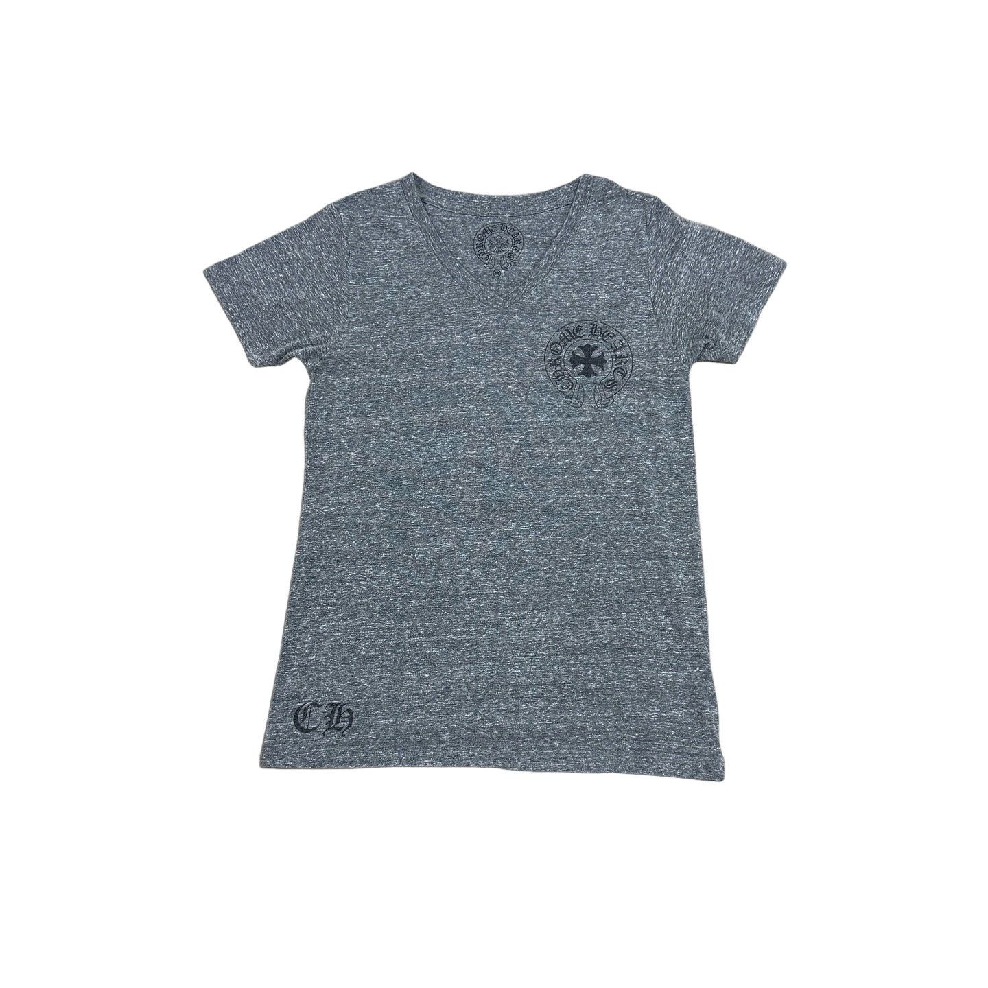 Chrome Hearts Chrome Hearts Gray V-Neck Short Sleeve T-Shirt | Grailed