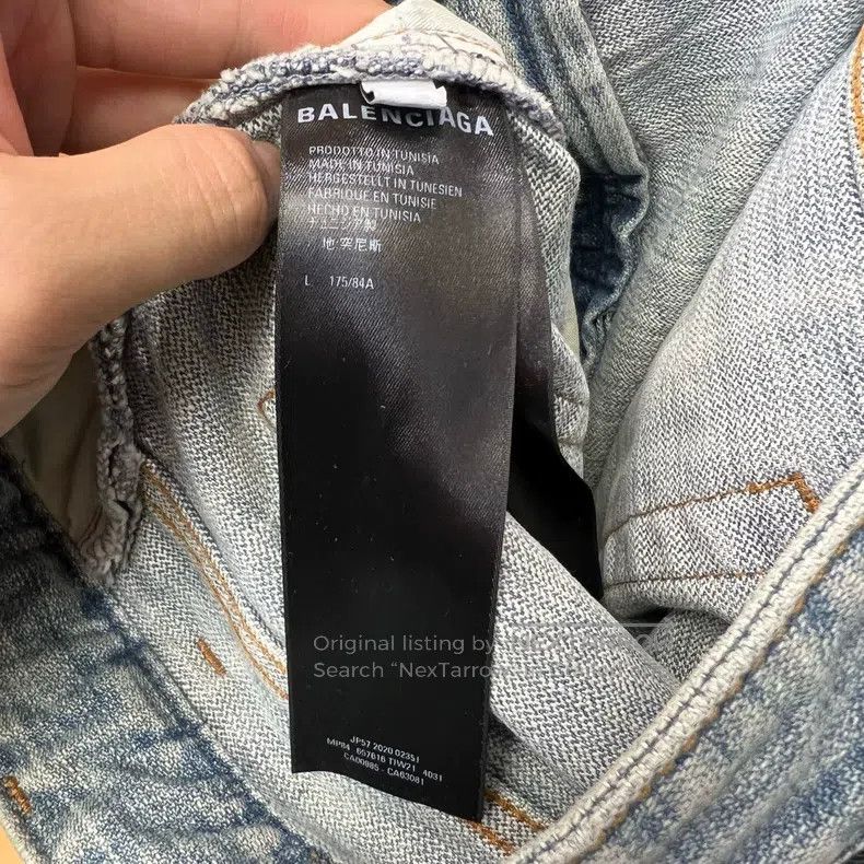 Balenciaga Balenciaga size L Short Sleeve Shirt and Jeans Water Washe Size US 27 - 4 Thumbnail