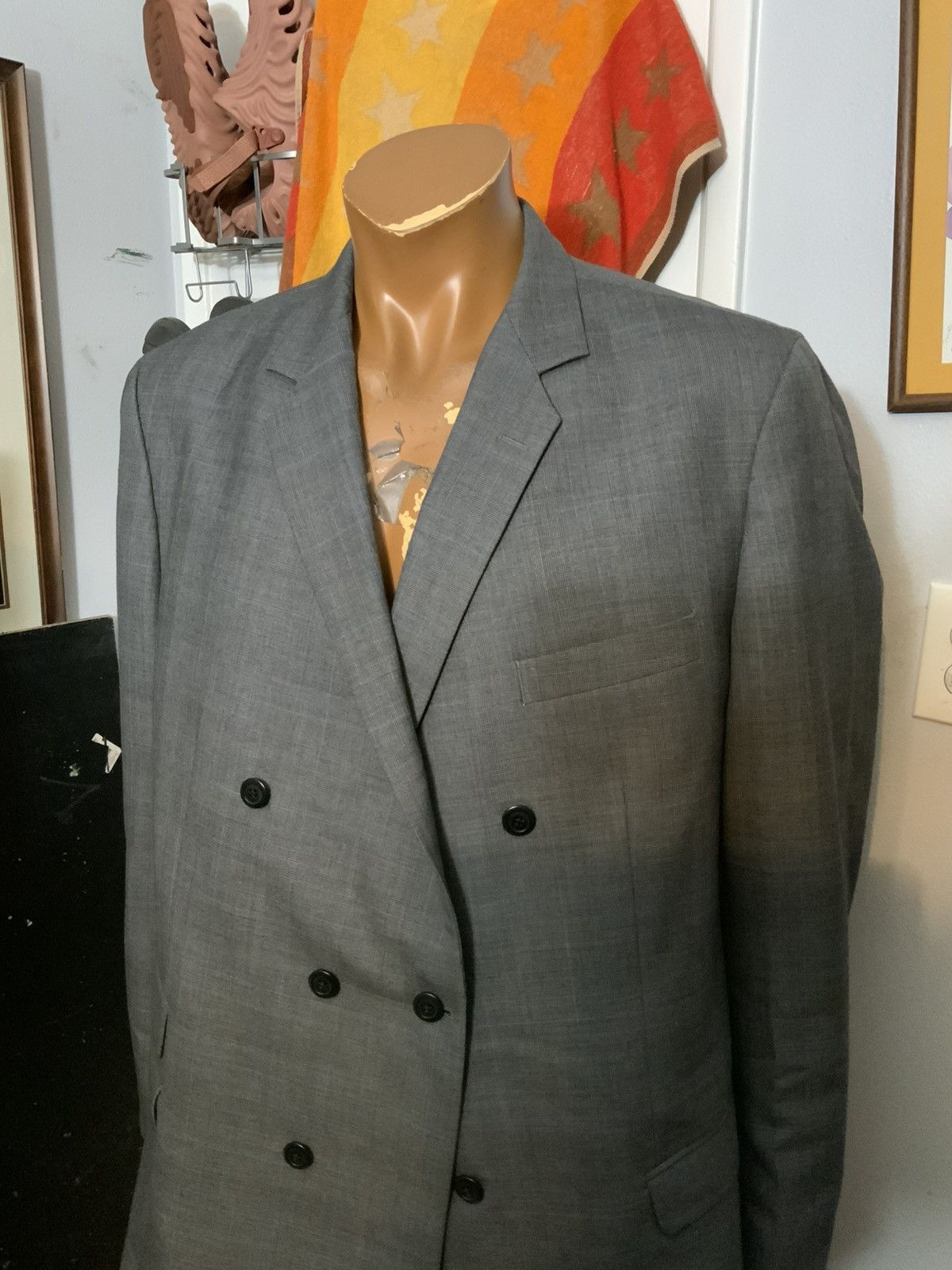 Designer Oliver Wicks 100 Year Wool Double Breasted Blazer Jacket Size 52R - 11 Thumbnail