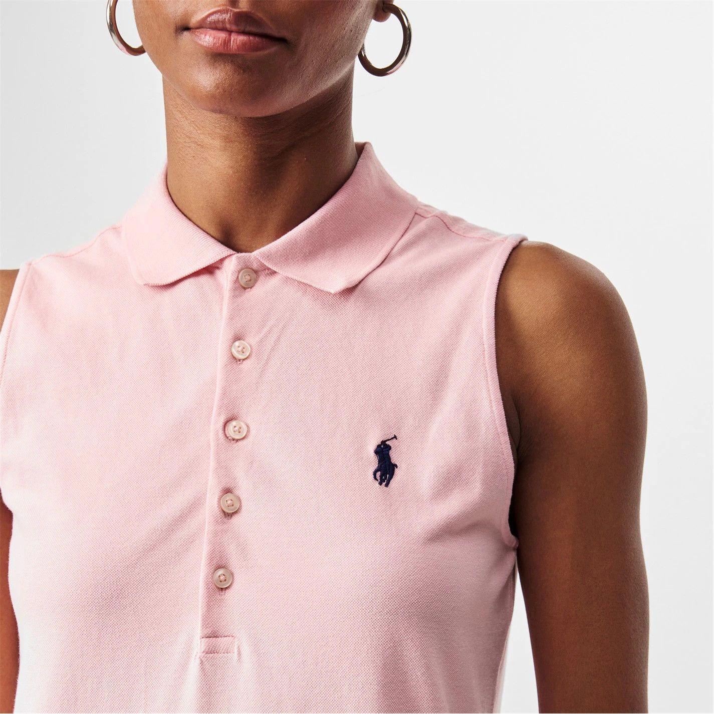 Polo Ralph Lauren o1g2r1mq0825 Stretch-Cotton Sleeveless Polo Dress in Pink Size M / US 6-8 / IT 42-44 - 5 Thumbnail