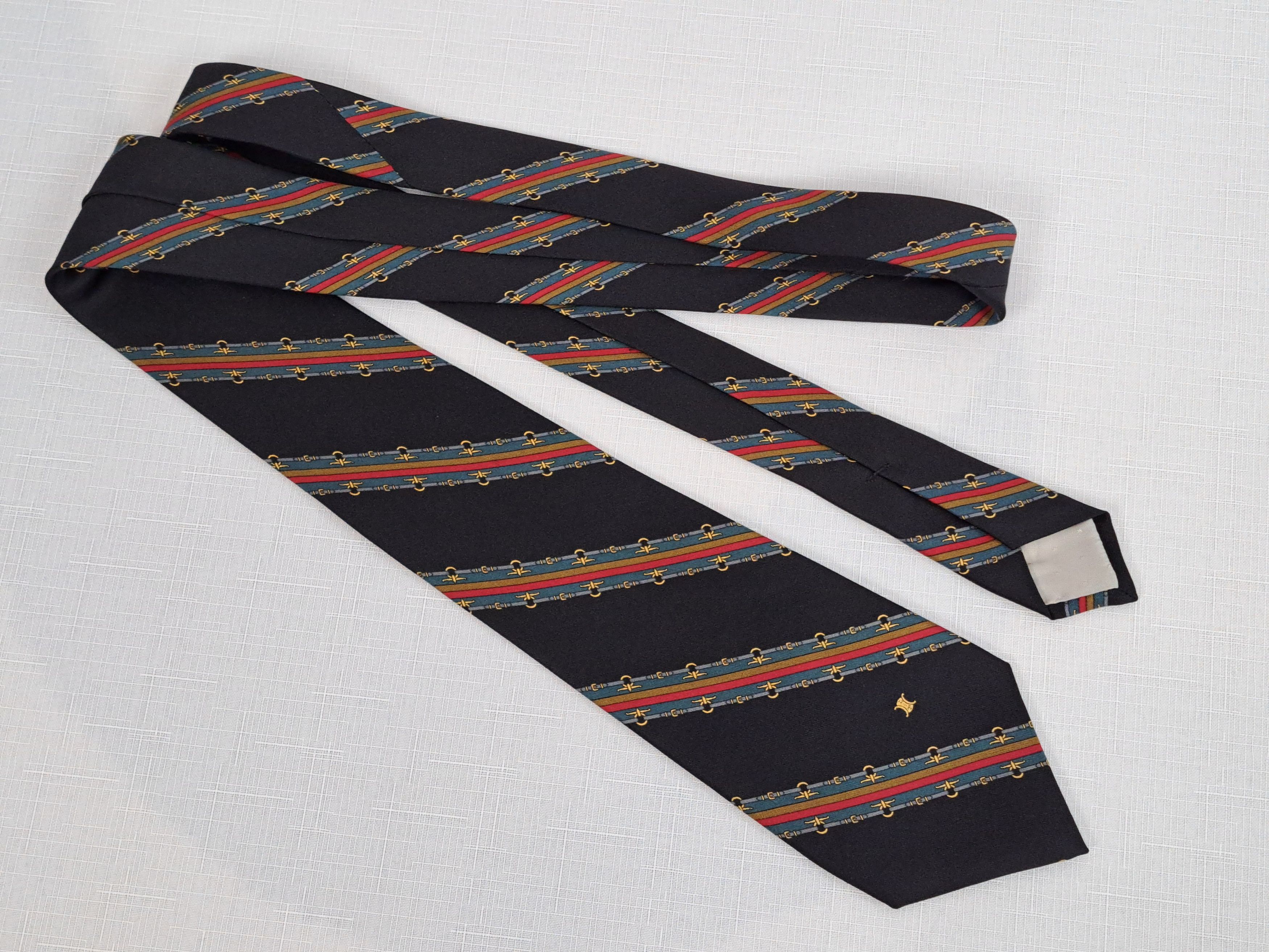 Celine × Vintage CELINE vintage silk tie. Made in Spain. Size ONE SIZE - 5 Thumbnail