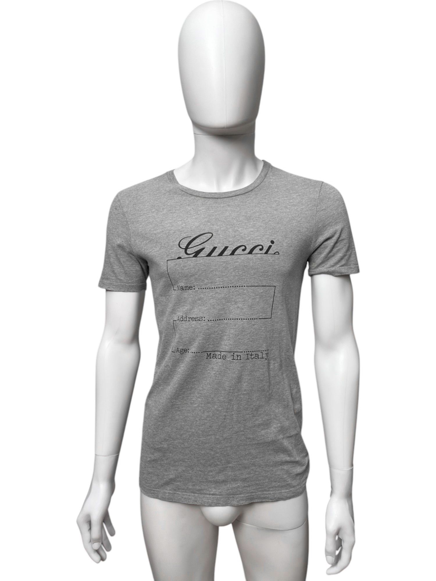 Gucci by Frida Giannini S/S 2008 Grey "Identity" Tee Size M / US 6-8 / IT 42-44 - 1 Thumbnail