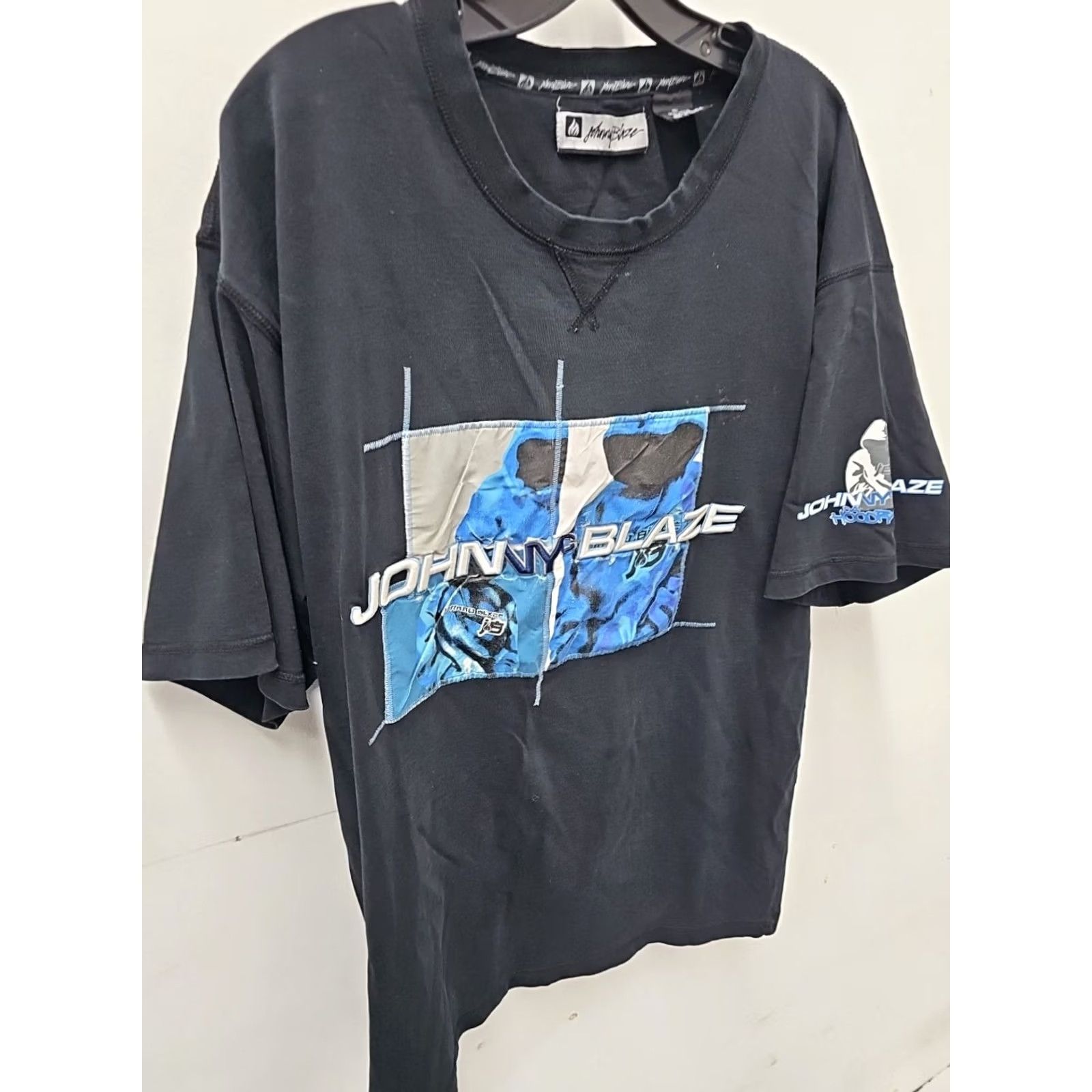 Vintage VINTAGE 90s Johnny Blaze JB NYC Hood Rats Patches T-Shirt XL Black Denim Hooded Mens T-Shirt 90s Rare Size US XL / EU 56 / 4 - 3 Thumbnail