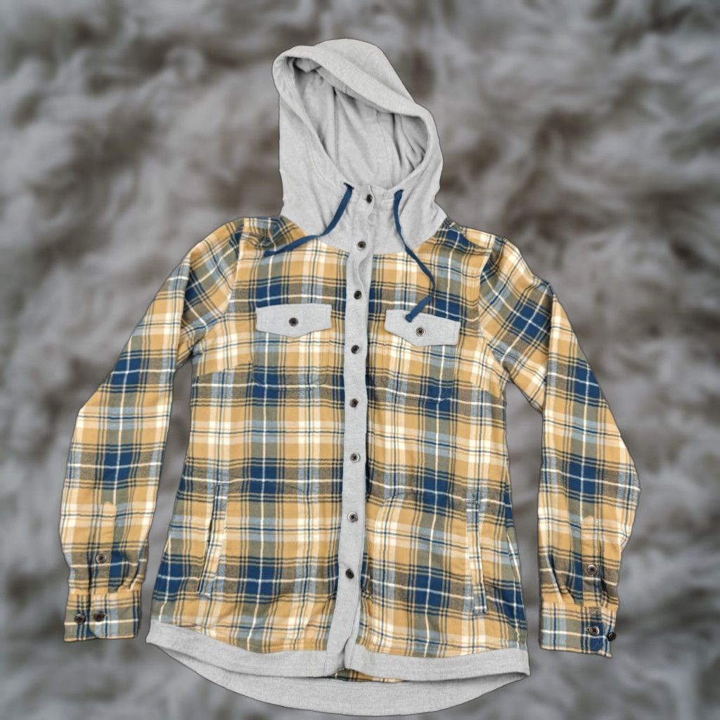 Marmot Marmot Jacket Womens Medium Yellow Plaid Flannel Hooded Snap Front Shirt Jacket Size M / US 6-8 / IT 42-44 - 1 Thumbnail