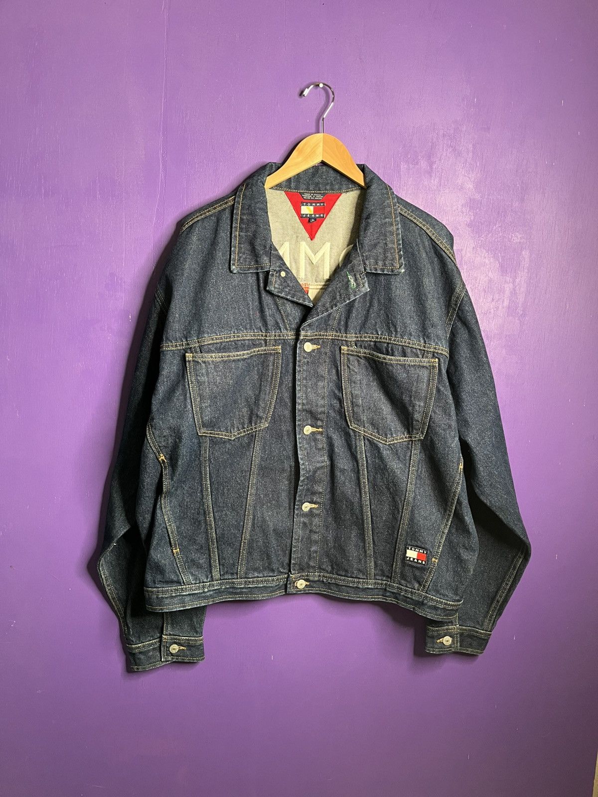 Big Flag Tommy Jeans Jacke Vintage Vintage 90s Tommy Jeans Big