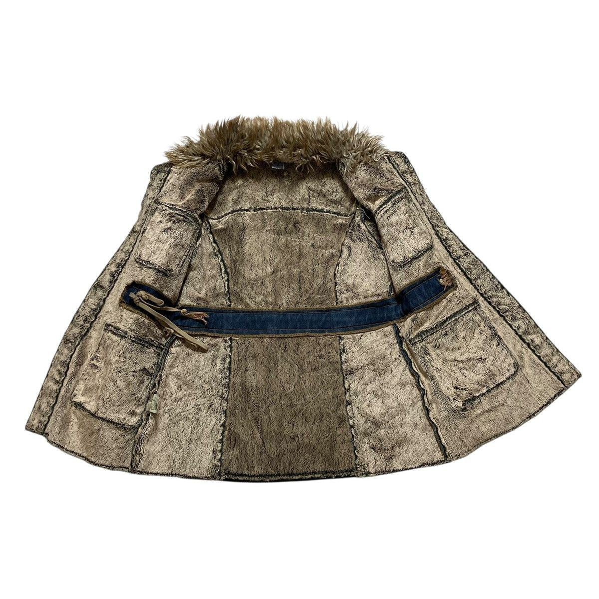If Six Was Nine BLUE MARINE - Denim Fur Sherpa Multi Pocket Jacket Japanese Size S / US 4 / IT 40 - 3 Thumbnail