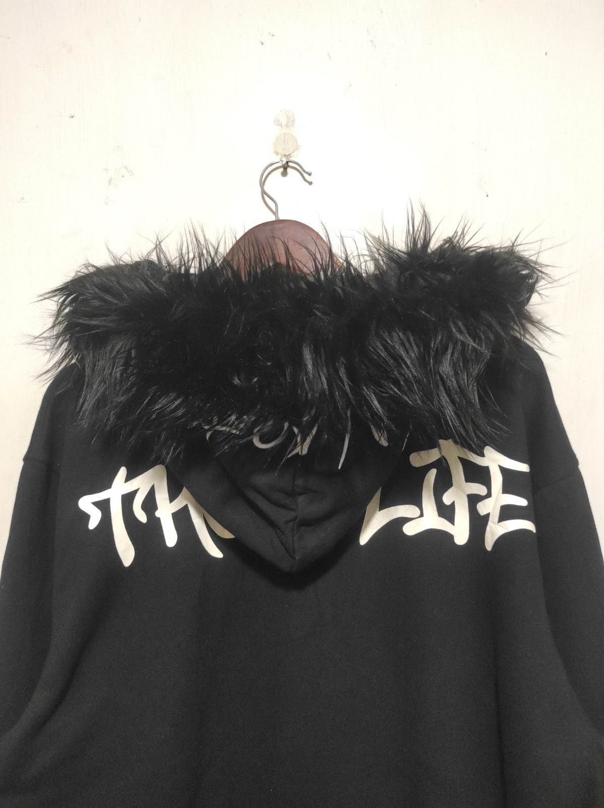 Japanese Brand Thug Life black zip fur hoodie ifsix LGB style Size US XL / EU 56 / 4 - 13 Thumbnail