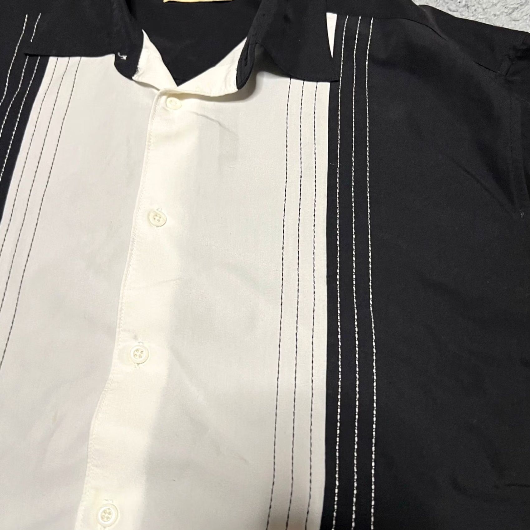 CO Havanera The Shirt Mens XL Black White Short Sleeve Bowling Hawaiian Size US XL / EU 56 / 4 - 2 Thumbnail