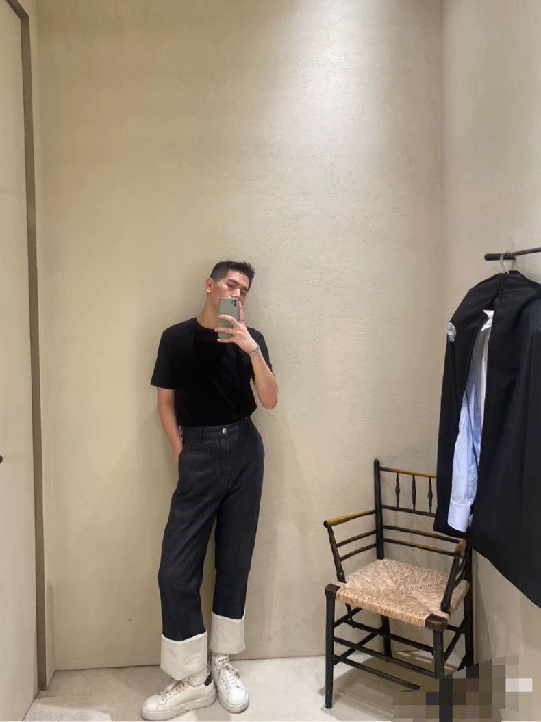 Loewe Loewe size 46 Men's blue and white color matching cotton st Size US 30 / EU 46 - 9 Thumbnail