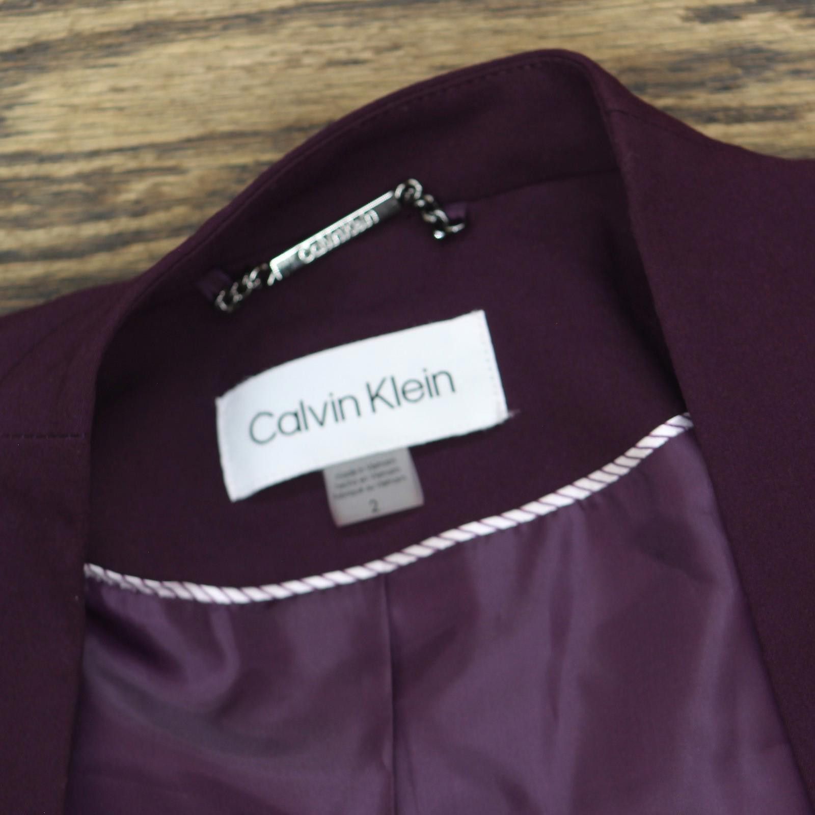Calvin Klein Nwt Calvin Klein Front Blazer Jacket Aubergine Purple 2 Size XS / US 0-2 / IT 36-38 - 4 Thumbnail