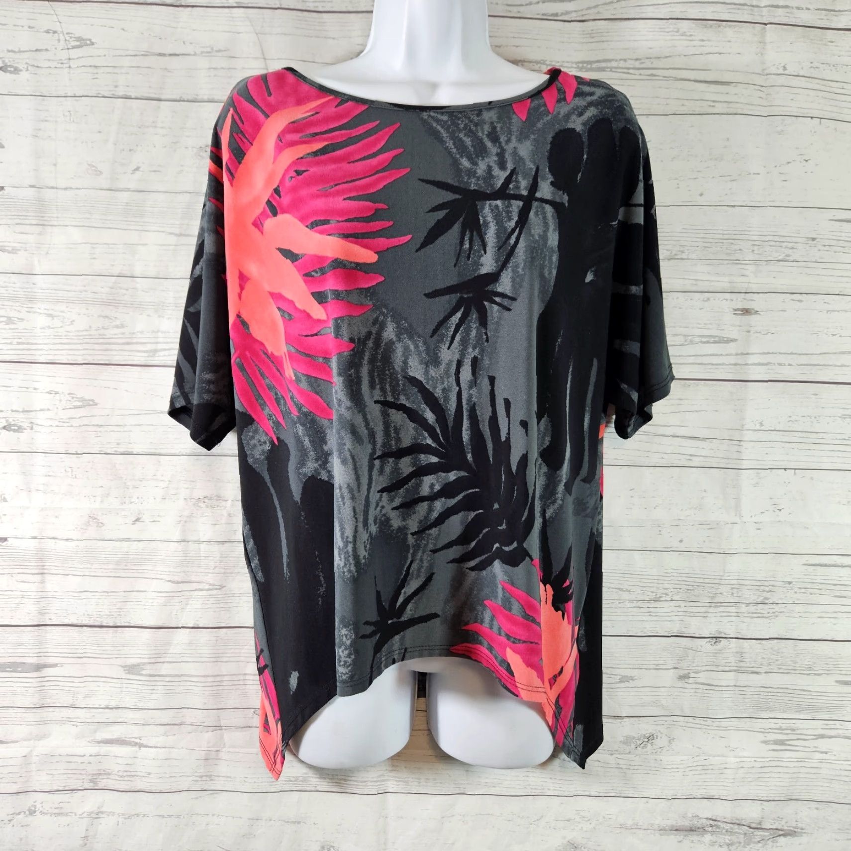 Pinko Clara Sun Woo Blouse Womens Top S Black Pink Asymmetrical Hem Shirt 90s? Size S / US 4 / IT 40 - 2 Thumbnail