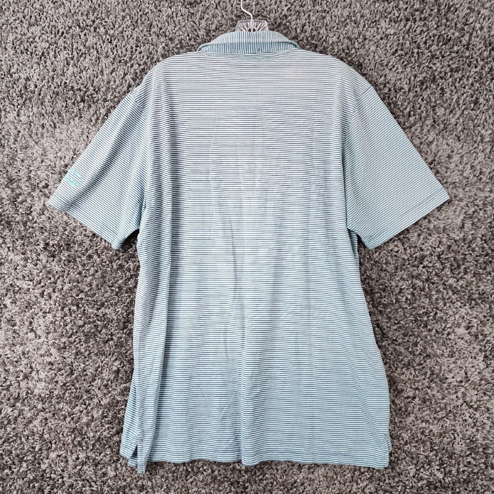 Peter Millar Peter Millar Polo Shirt Short Sleeve Blue Striped Pima Cotton XL Men’s Size XL Discoloration Collar Embroidered Sleeve 90s? Size US XL / EU 56 / 4 - 7 Thumbnail