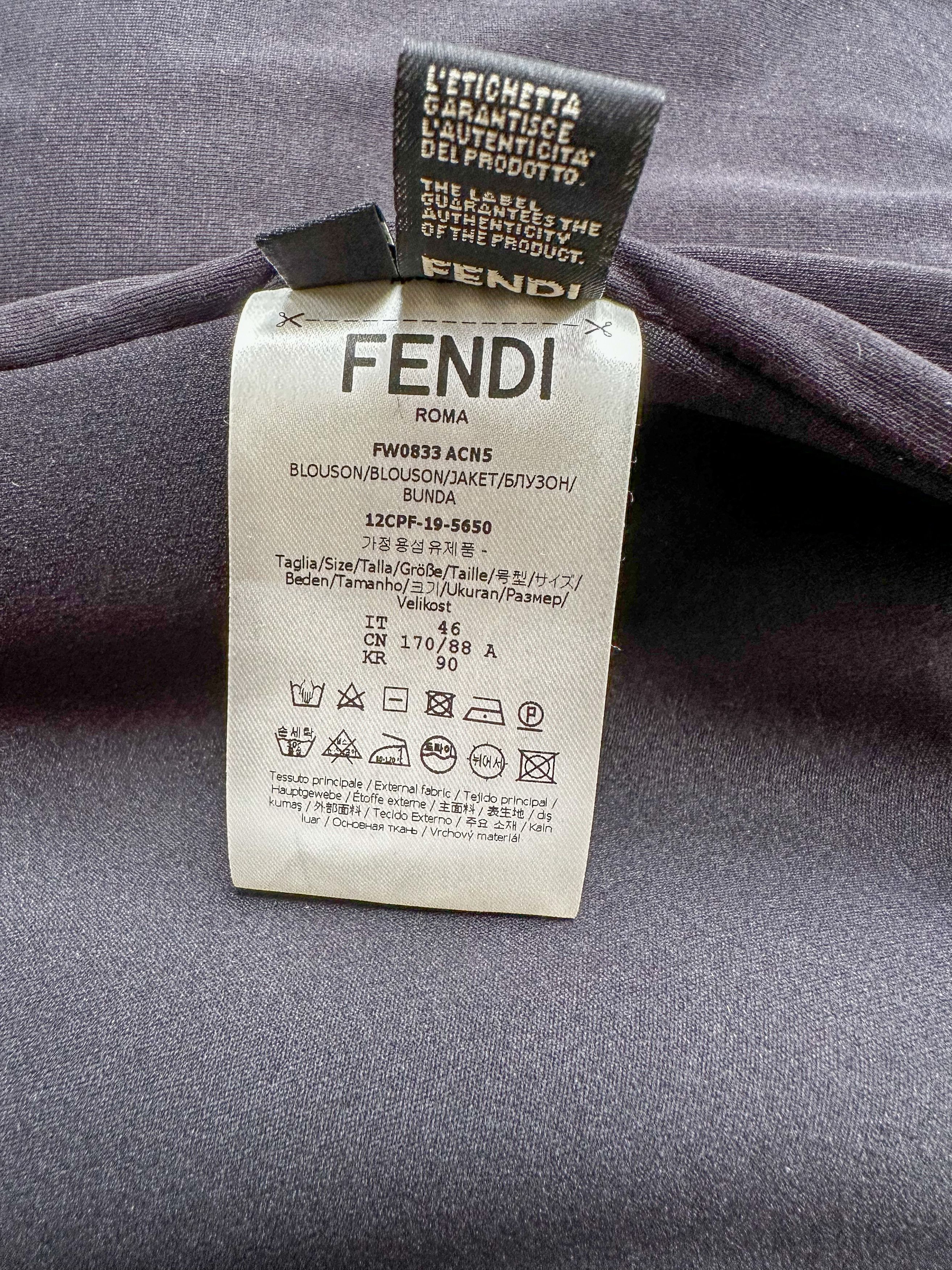 Fendi Fendi Black & White Collar Logo Bomber Jacket Size US S / EU 44-46 / 1 - 6 Thumbnail
