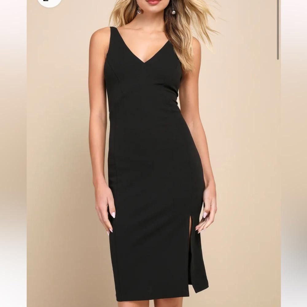 Lulus Lulus l NWT Iconic Moment Black Bodycon Midi Dress Small Size S / US 4 / IT 40 - 9 Thumbnail