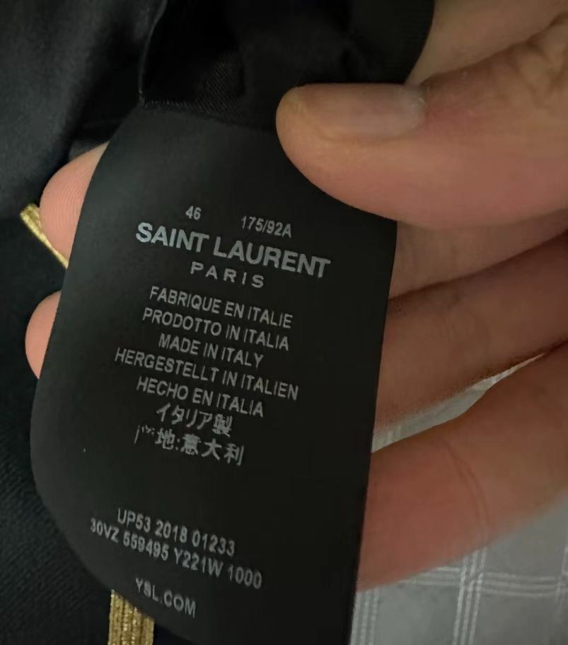 Saint Laurent Paris × Yves Saint Laurent Saint Laurent Paris YSL Gold Embroidered Heavy2412-Nextarrow Size 46R - 4 Thumbnail