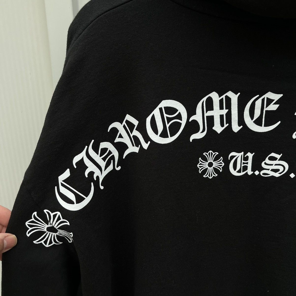 Chrome Hearts × Designer SS24 Chrome Hearts USA Shoulder Logo Black Hoodie Sz XXL Size US XXL / EU 58 / 5 - 3 Thumbnail