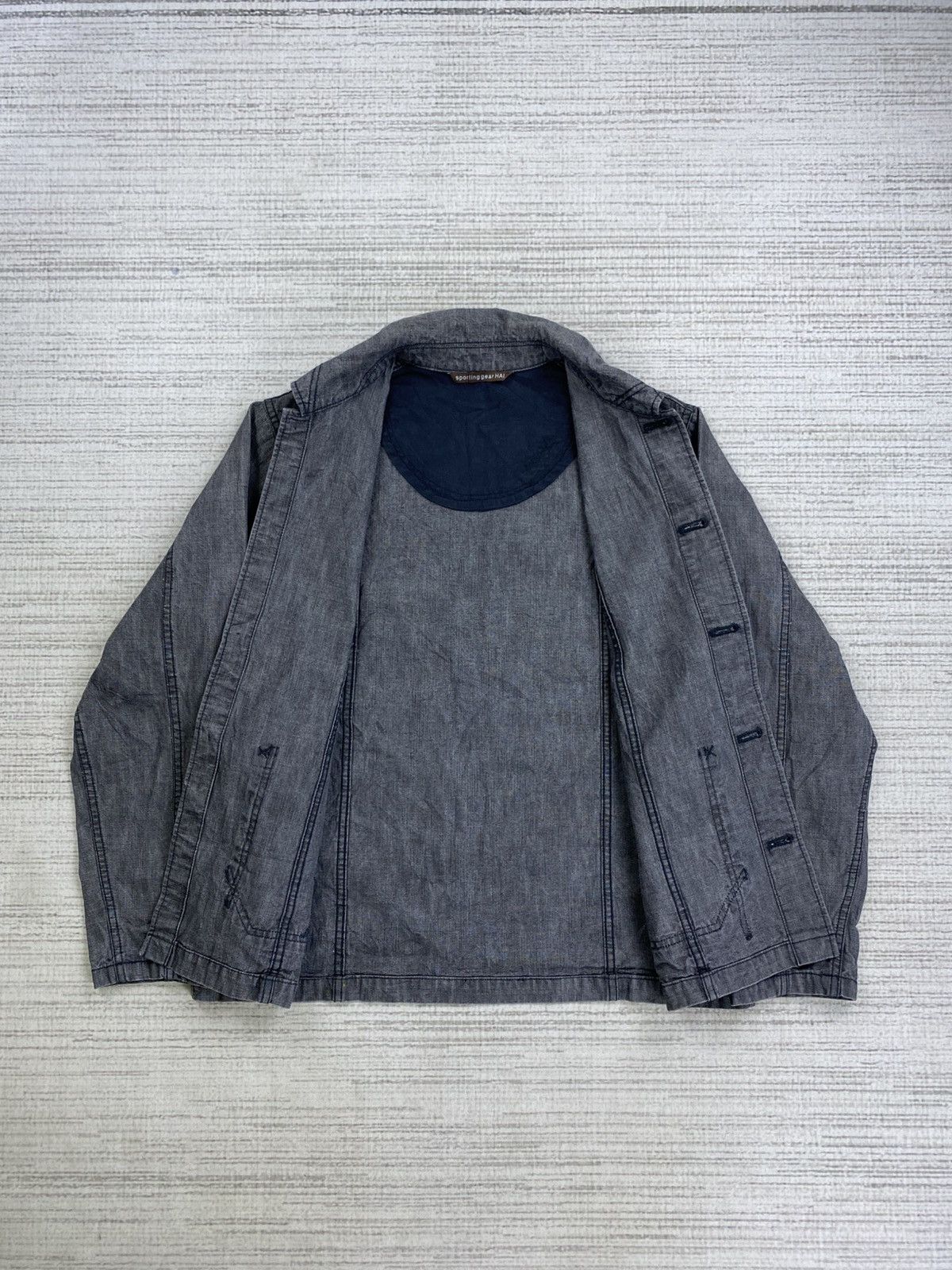Hai Sporting Gear × Issey Miyake × Vintage Vintage Issey Miyake HAI Sporting Gear Denim Jacket Size US M / EU 48-50 / 2 - 7 Thumbnail