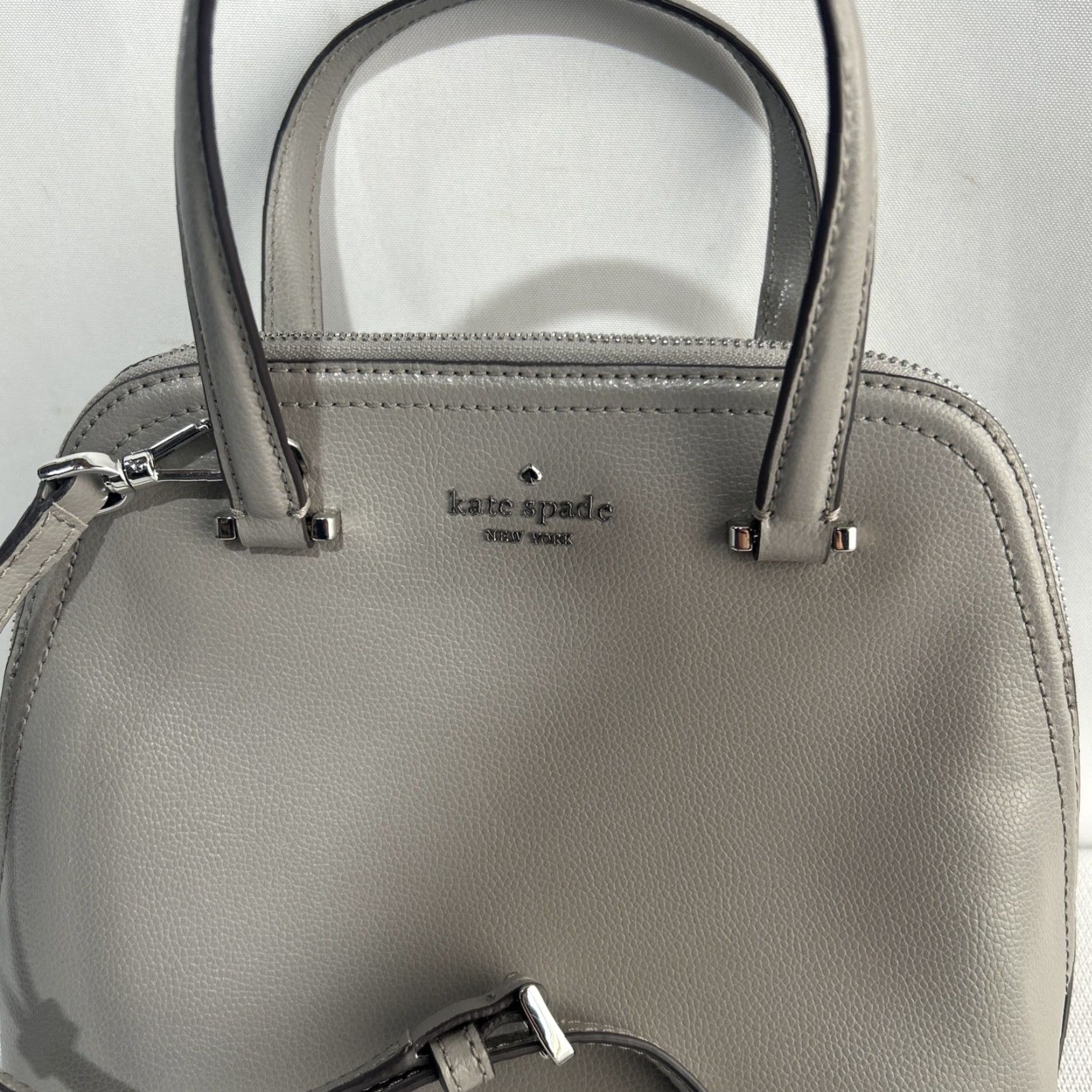 Vintage kate spade Patterson Drive Crossbody Satchel Purse Medium Dome Gray Leather Size ONE SIZE - 2 Thumbnail