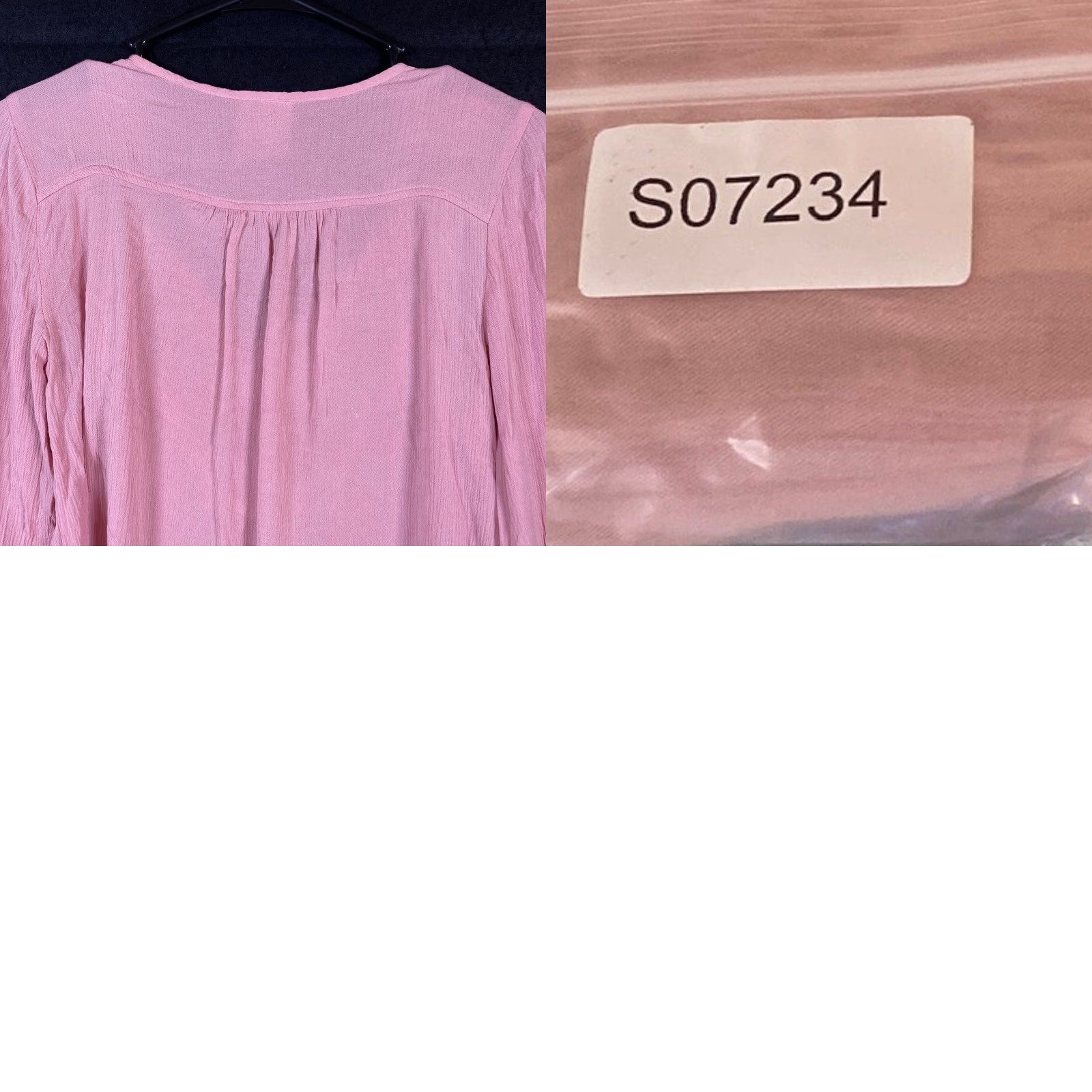 Vintage Knox Rose Blouse Womens Pink Floral V-Neck Tassels Long Sleeve Sheer Small Shirt Boho Tunic Casual Workwear Size S / US 4 / IT 40 - 9 Thumbnail