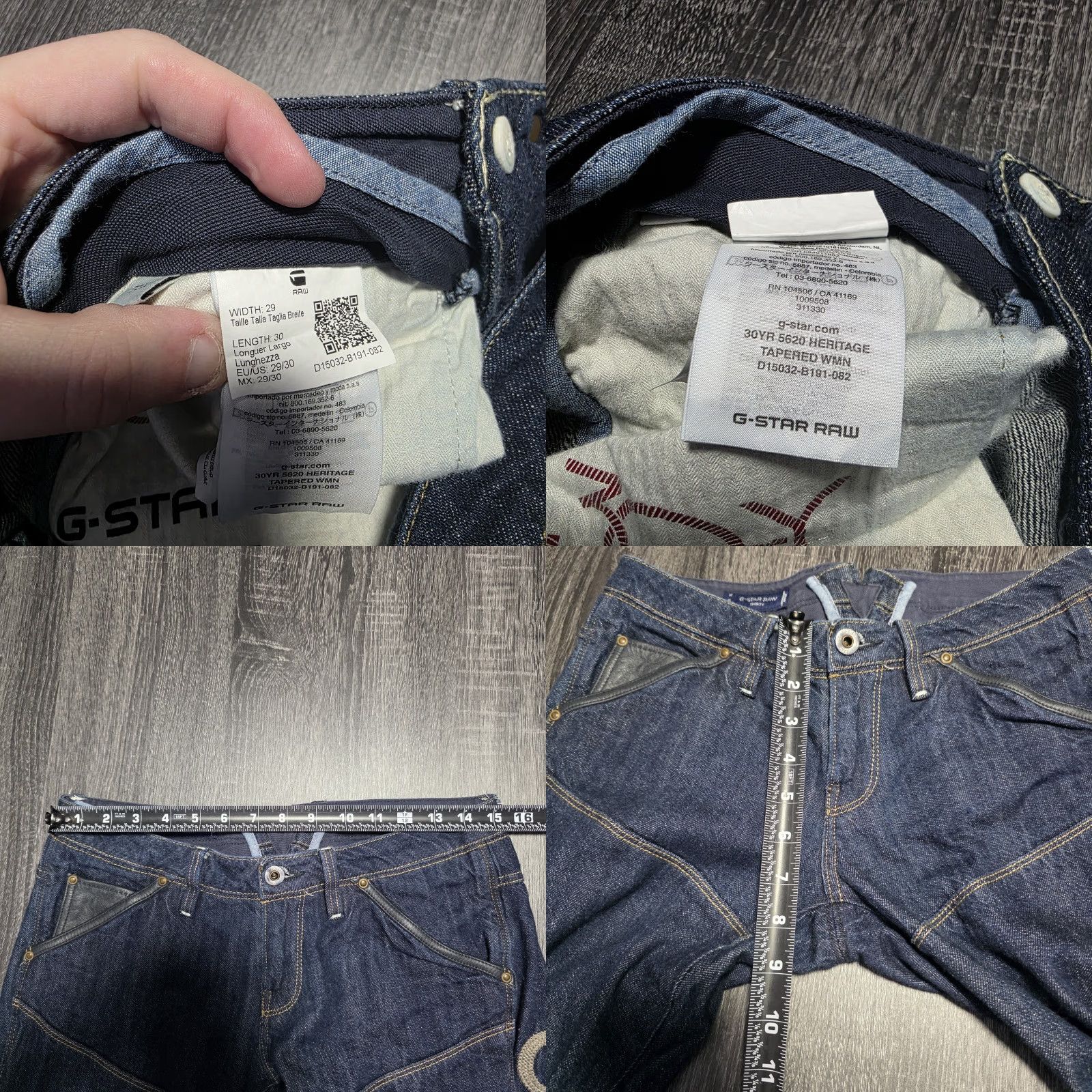 G-Star G-Star Raw 30 Year Heritage Tapered Womens Jeans 29x30 Blue Buckle Selvedge Rare 5620 Size ONE SIZE - 9 Thumbnail