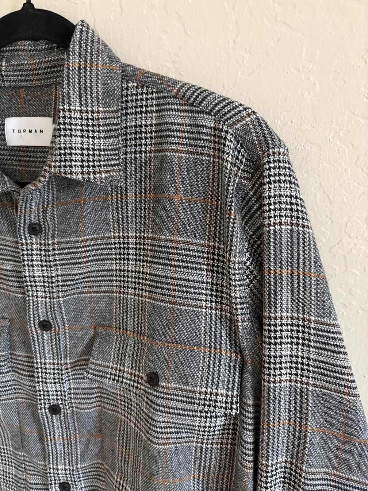 Topman Topman Gray Plaid Shirt button down Size US M / EU 48-50 / 2 - 3 Thumbnail