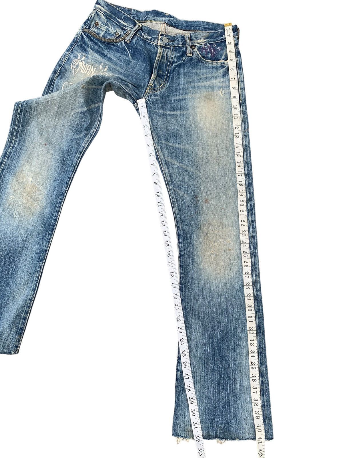 Kapital HYSTERIC GLAMOUR LED ZEPPELIN FLARE SELVEDGE DISTRESSEDDENIM Size US 32 / EU 48 - 17 Thumbnail