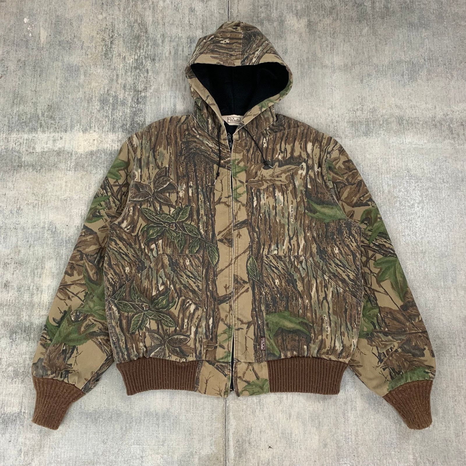 Walls Vintage Walls Realtree Camo Hooded Work Jacket Size Large 