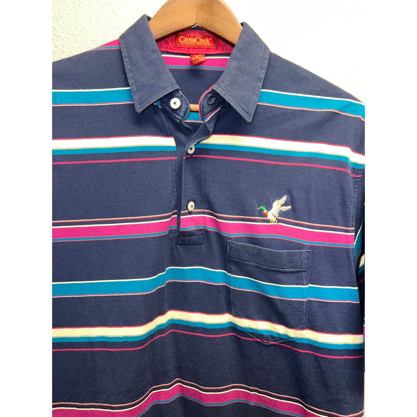 Vintage Vintage Cross Creek Polo Shirt Cotton Mallard Duck 90s L Size US L / EU 52-54 / 3 - 2 Thumbnail