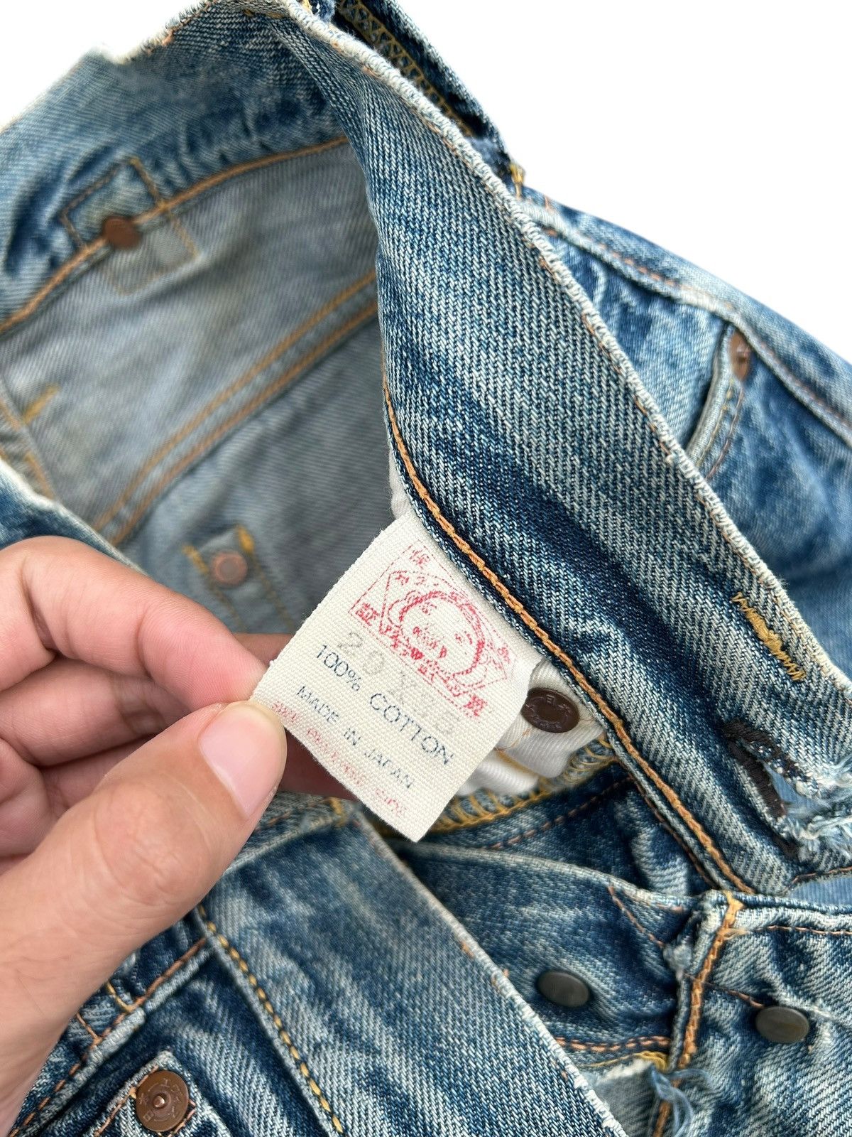 Evisu Vintage Buckle Back Evisu Selvedge Repair Denim jeans Size US 27 - 10 Thumbnail