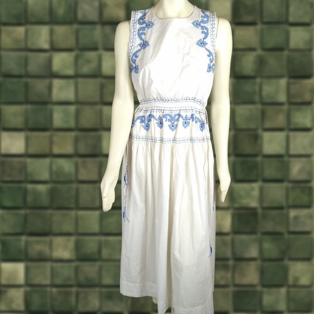 Zara ZARA EMBROIDERED MIDI DRESS ZW COLLECTION | Grailed