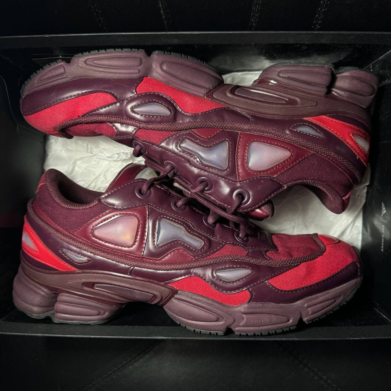 Adidas × Raf Simons 12,5us Adidas Raf Simons Ozweego Burgundy Size US 12.5 / EU 45-46 - 9 Thumbnail