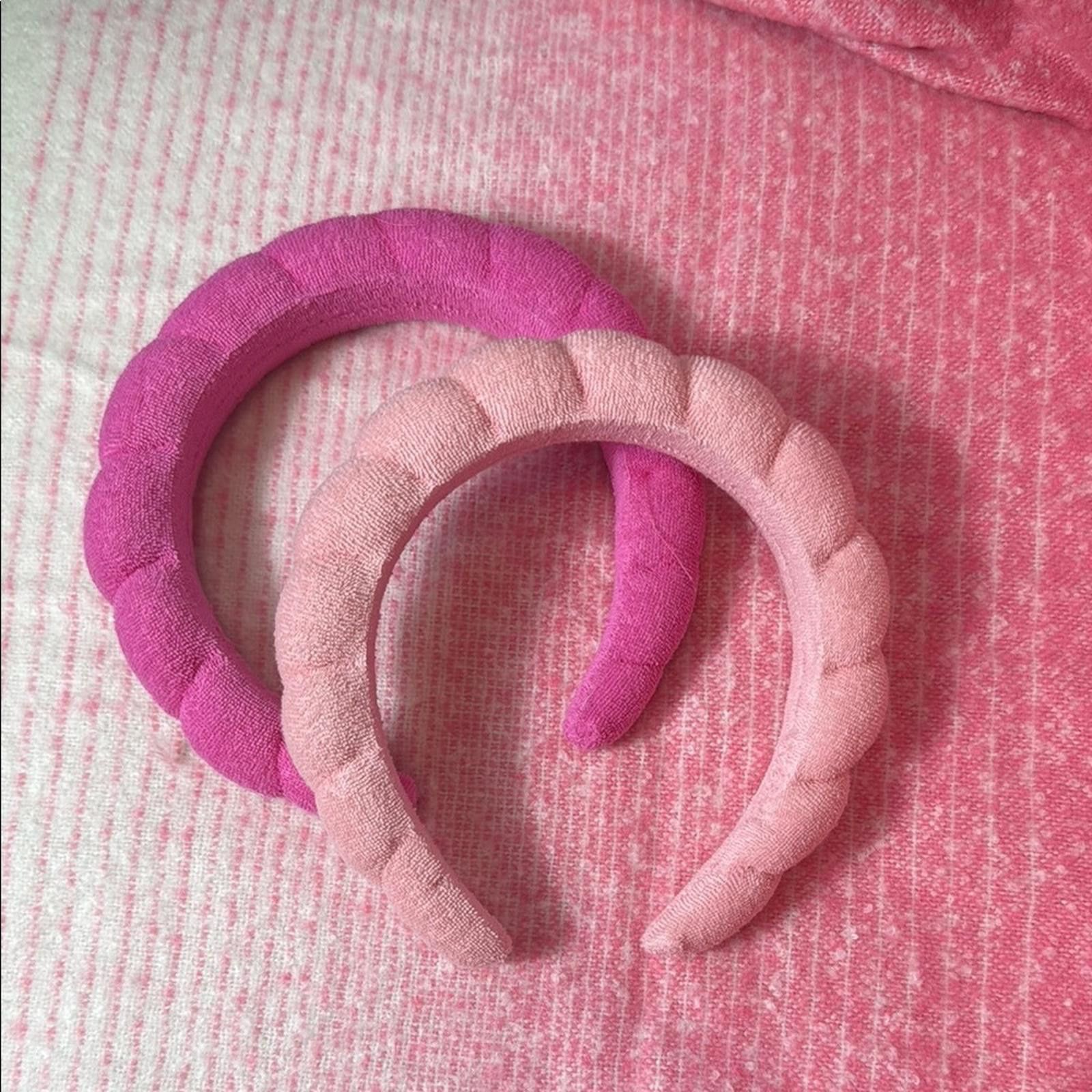 Designer Pink and Light Pink Padded Headbands get ready with me Size ONE SIZE - 1 Preview