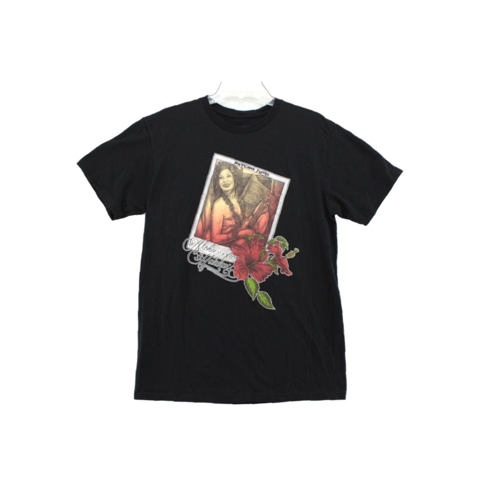 Vintage Psycho Tuna T-Shirt Mens Medium Black Short Sleeve Crew Neck Wahine Floral Luau Size US M / EU 48-50 / 2 - 1 Thumbnail